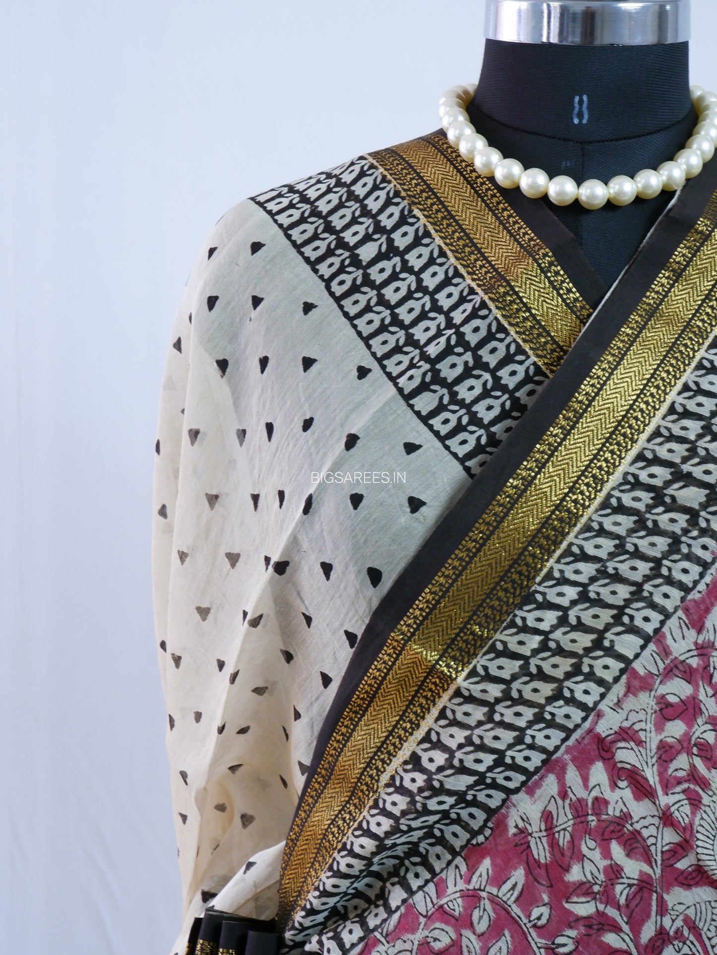 Hand Block Print Saree | Maheshwari Silk