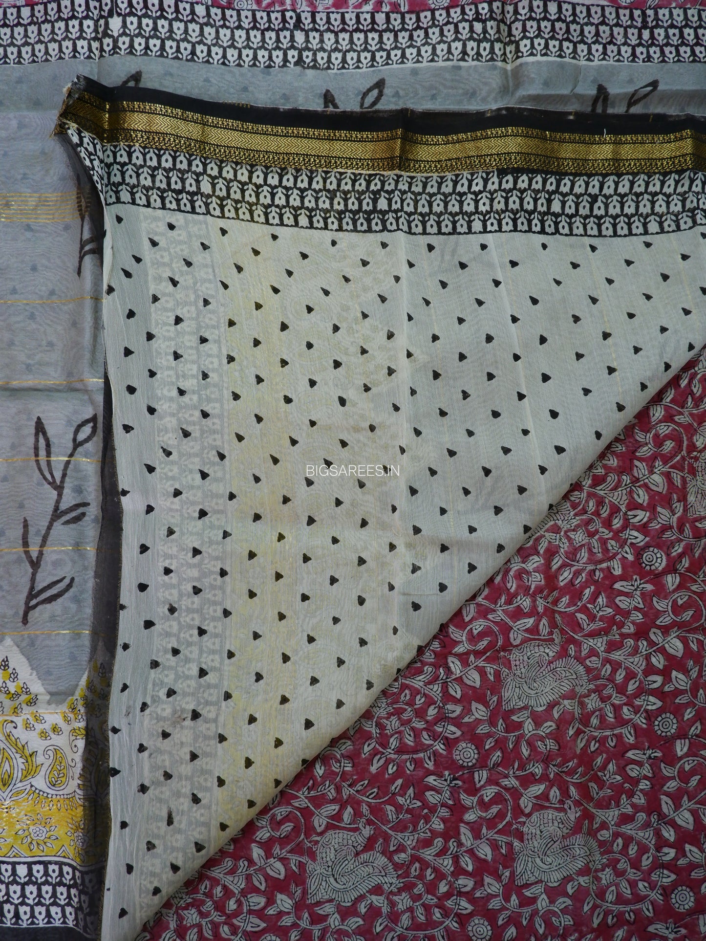 Hand Block Print Saree | Maheshwari Silk