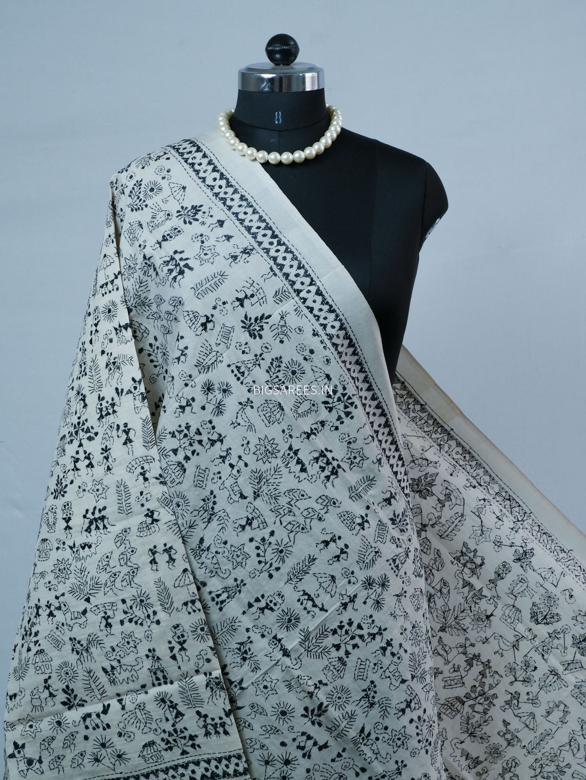Kantha Hand-Embroidered Dupatta | Semi Tussar Silk |