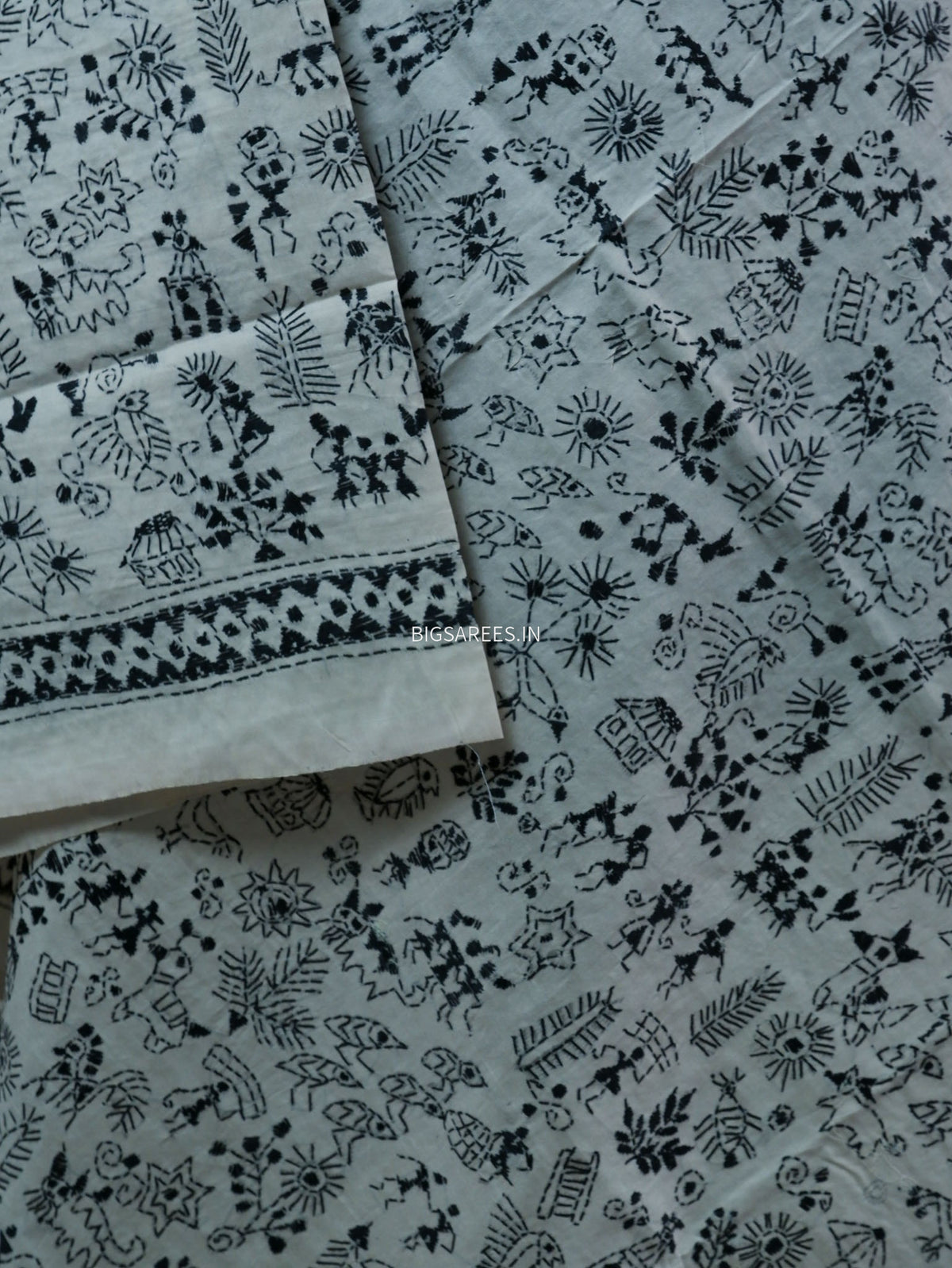 Kantha Hand-Embroidered Dupatta | Semi Tussar Silk |