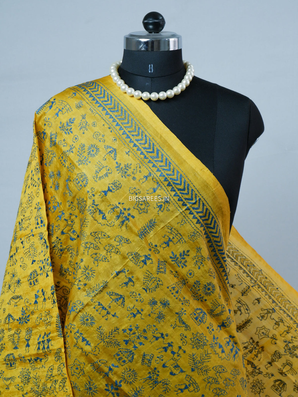 Kantha Hand-Embroidered Dupatta | Semi Tussar Silk |