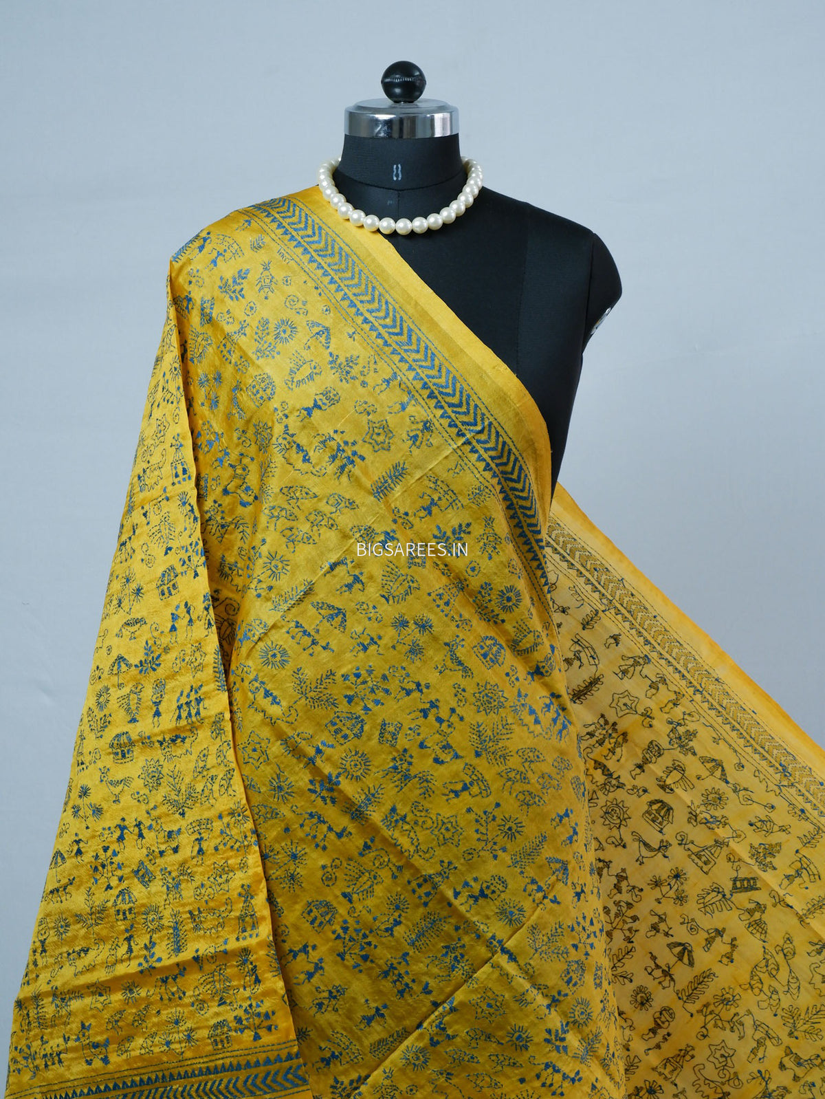 Kantha Hand-Embroidered Dupatta | Semi Tussar Silk |
