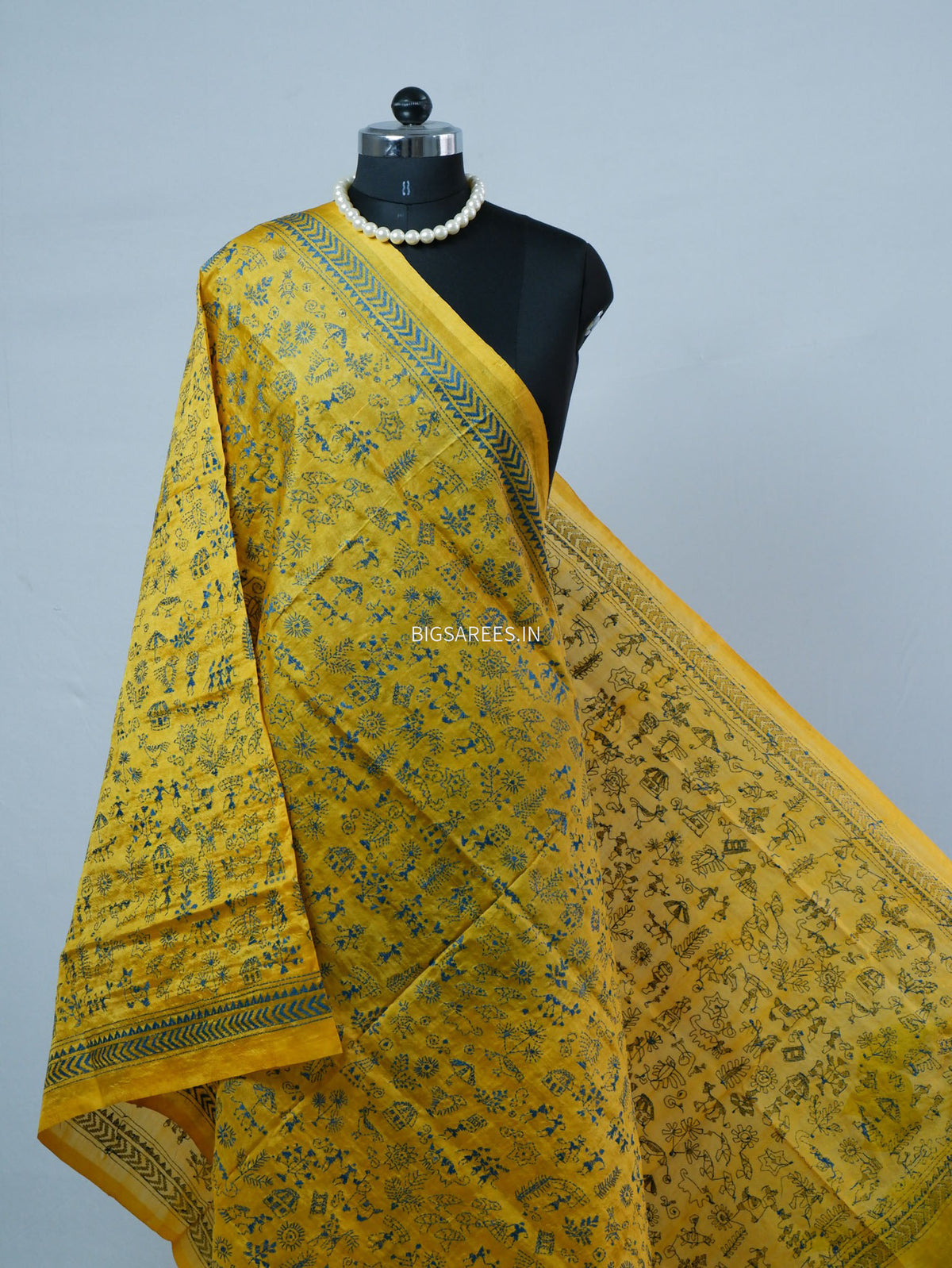 Kantha Hand-Embroidered Dupatta | Semi Tussar Silk |