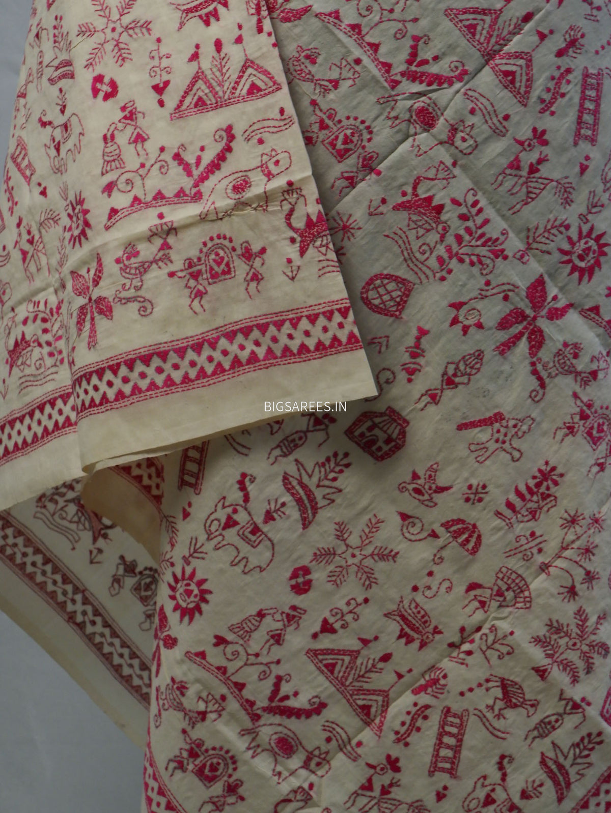 Kantha Hand-Embroidered Dupatta | Semi Tussar Silk |