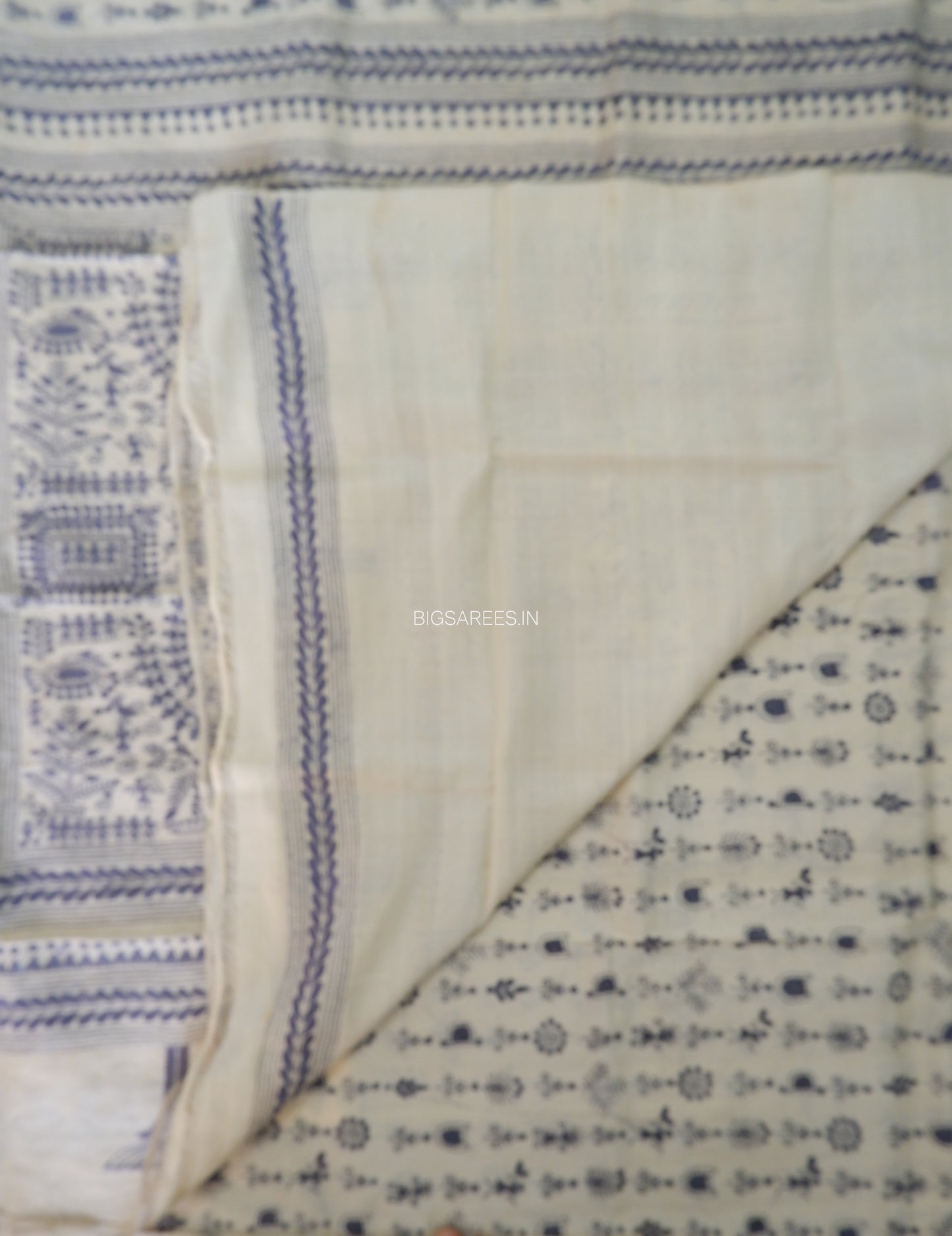 Kantha Stitch Hand Embroidered Saree | Pure Tussar Silk | Silk Mark Certified | Beige