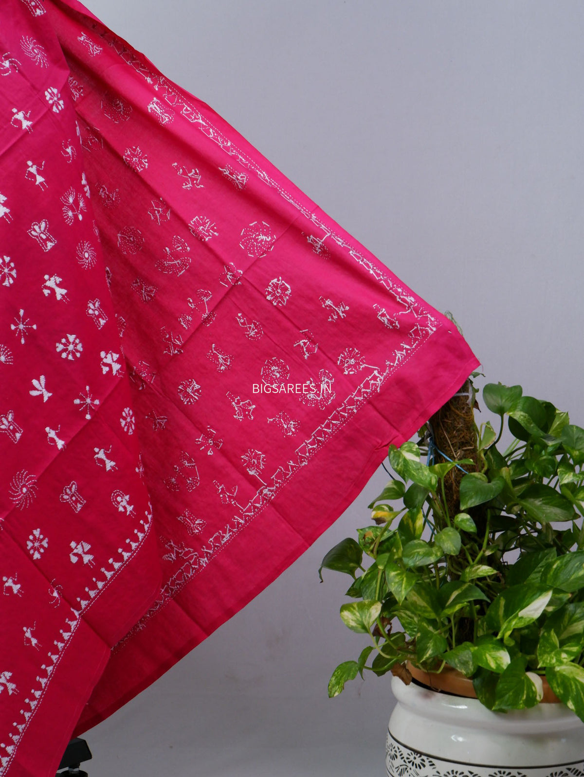 Hand-Embroidered Kantha - Stitch Dupatta | Pure Cotton | Pink