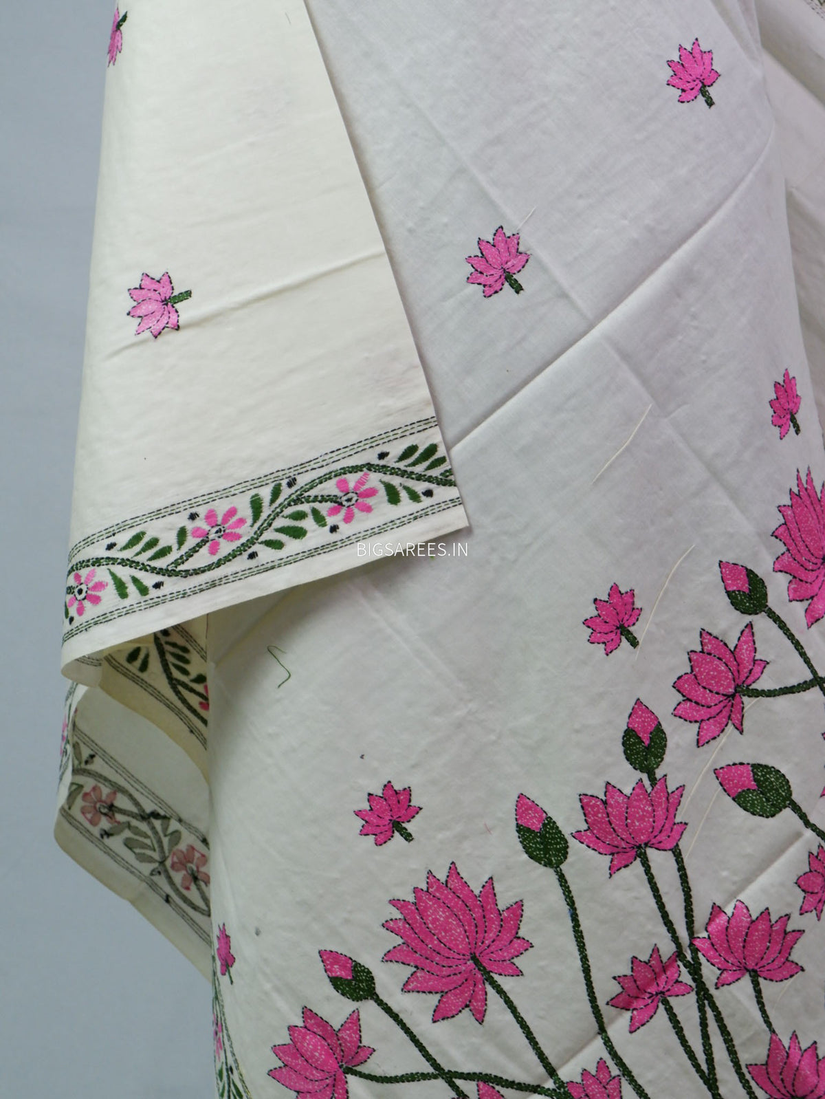 Hand-Embroidered Kantha - Stitch Dupatta | Pure Cotton |