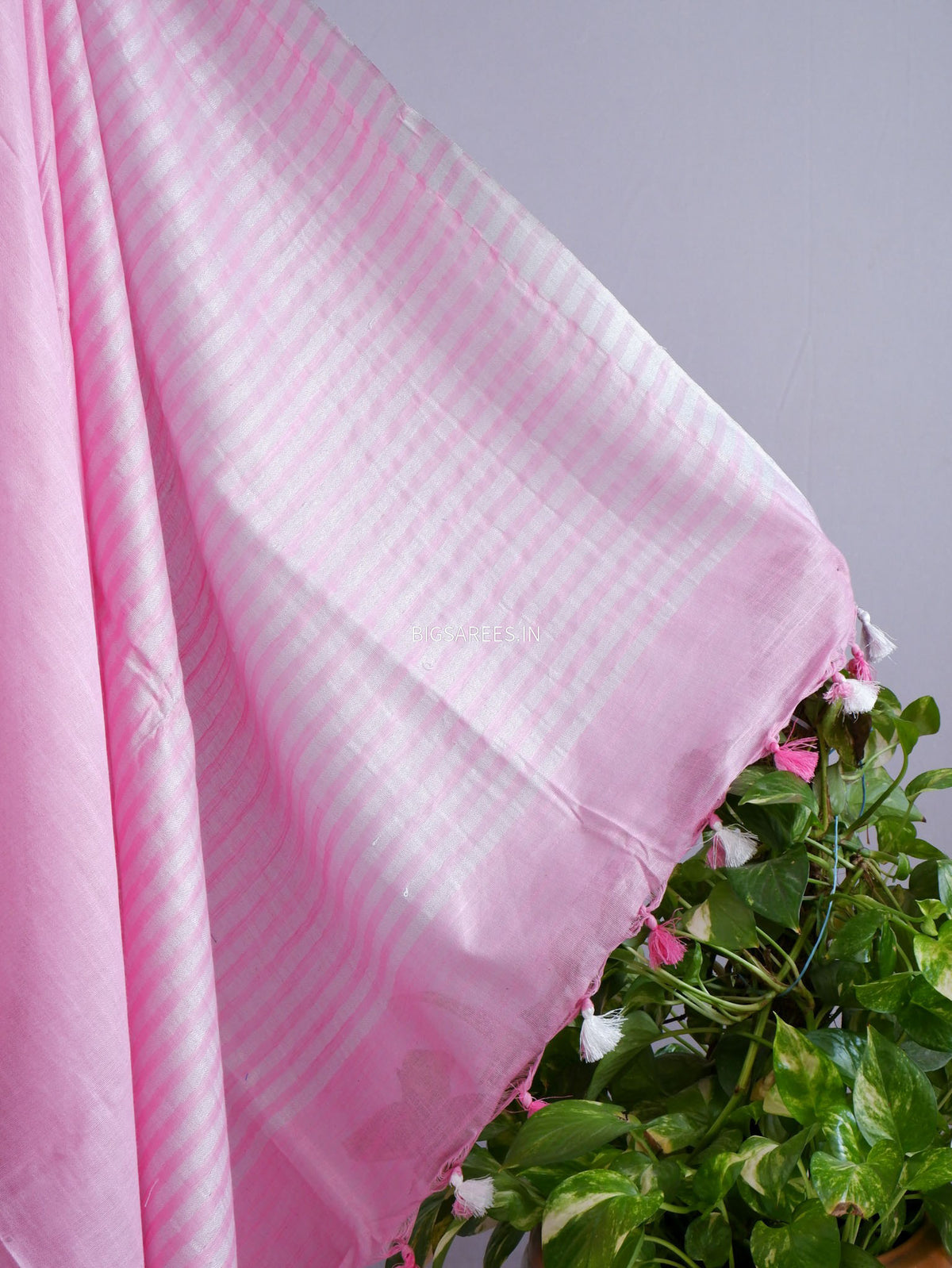 Hand-Embroidered Linen Saree | Cotton Linen |