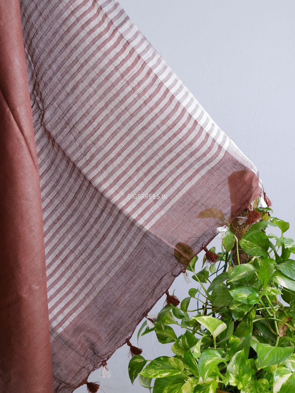 Hand-Embroidered Linen Saree | Cotton Linen |