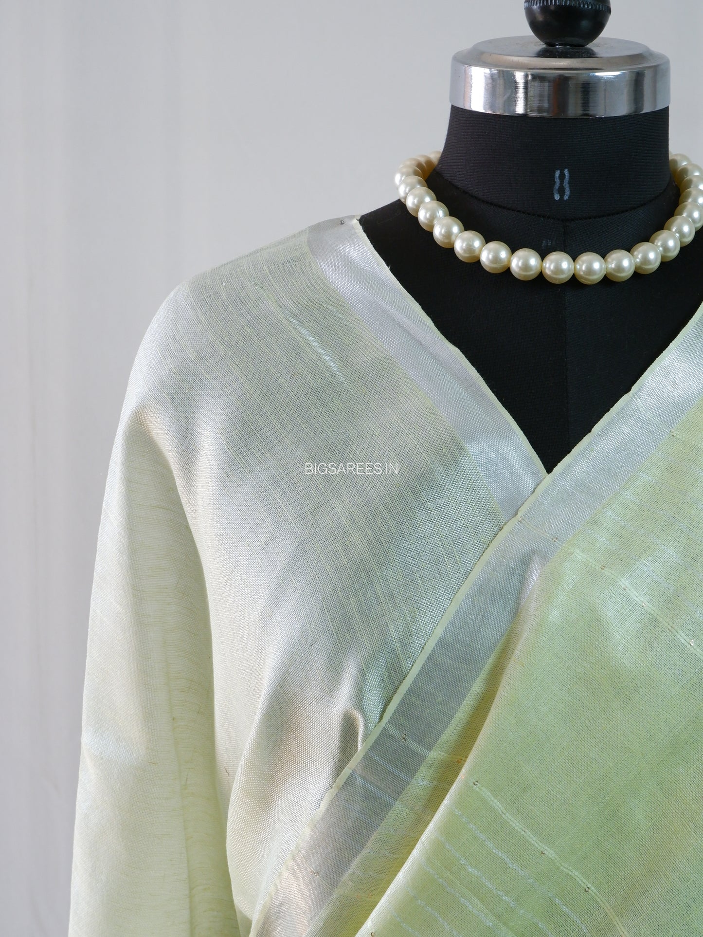 Linen by Linen Saree | With Blouse | Light Green