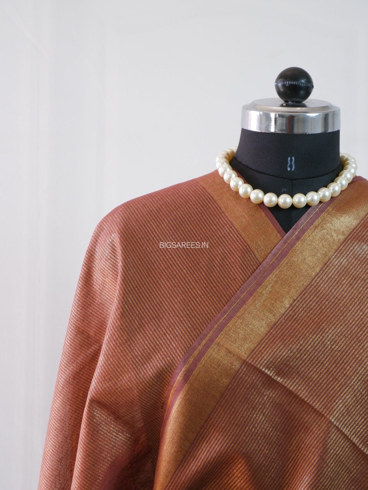 Linen & Zari Mix Saree | Brown