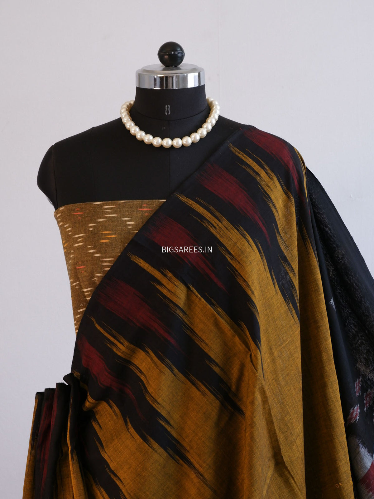 Sambalpuri Ikat Handwoven Saree | Cotton | Raw Umber