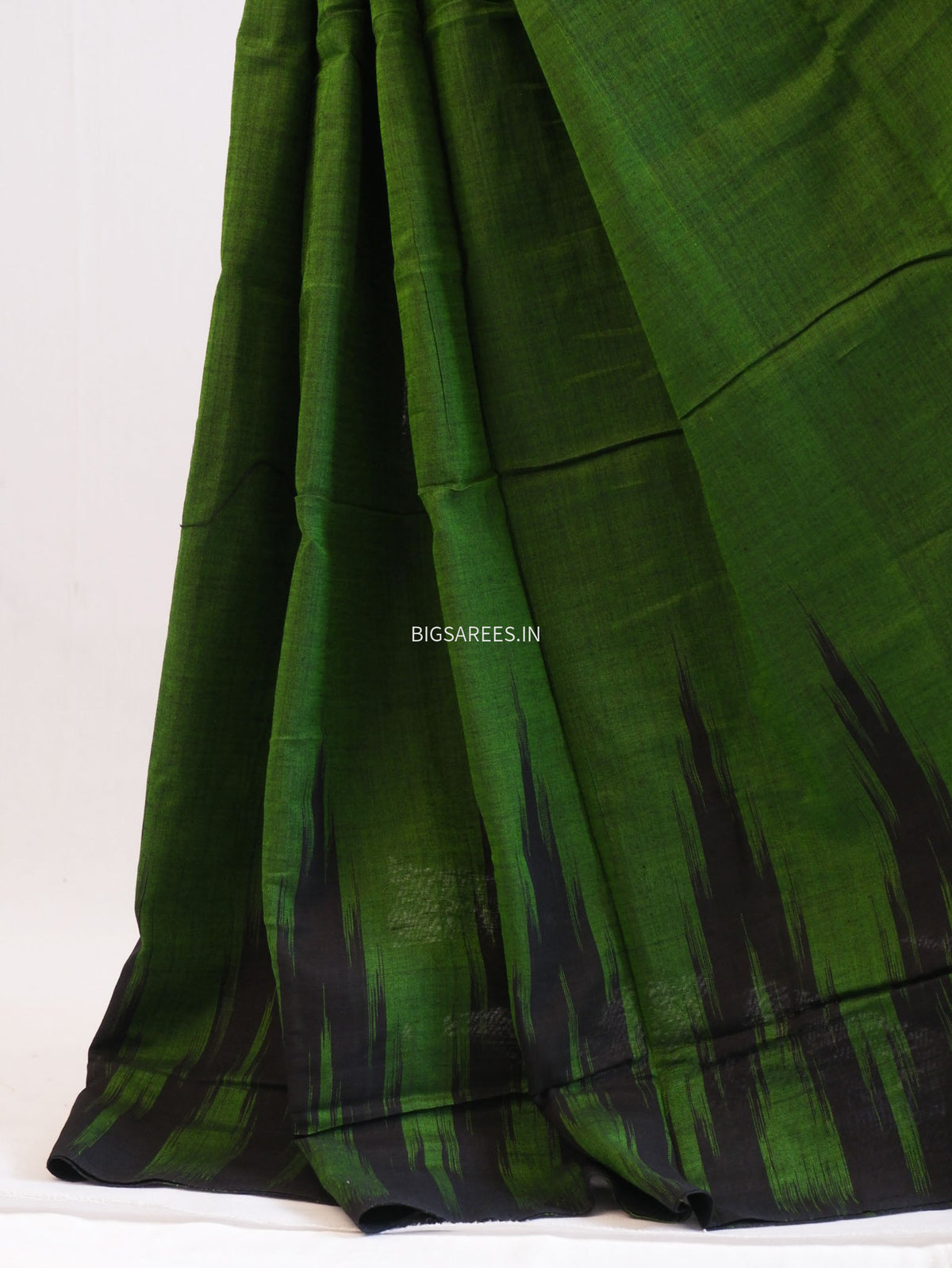 Sambalpuri Ikat Handwoven Saree | Cotton | Dark Green