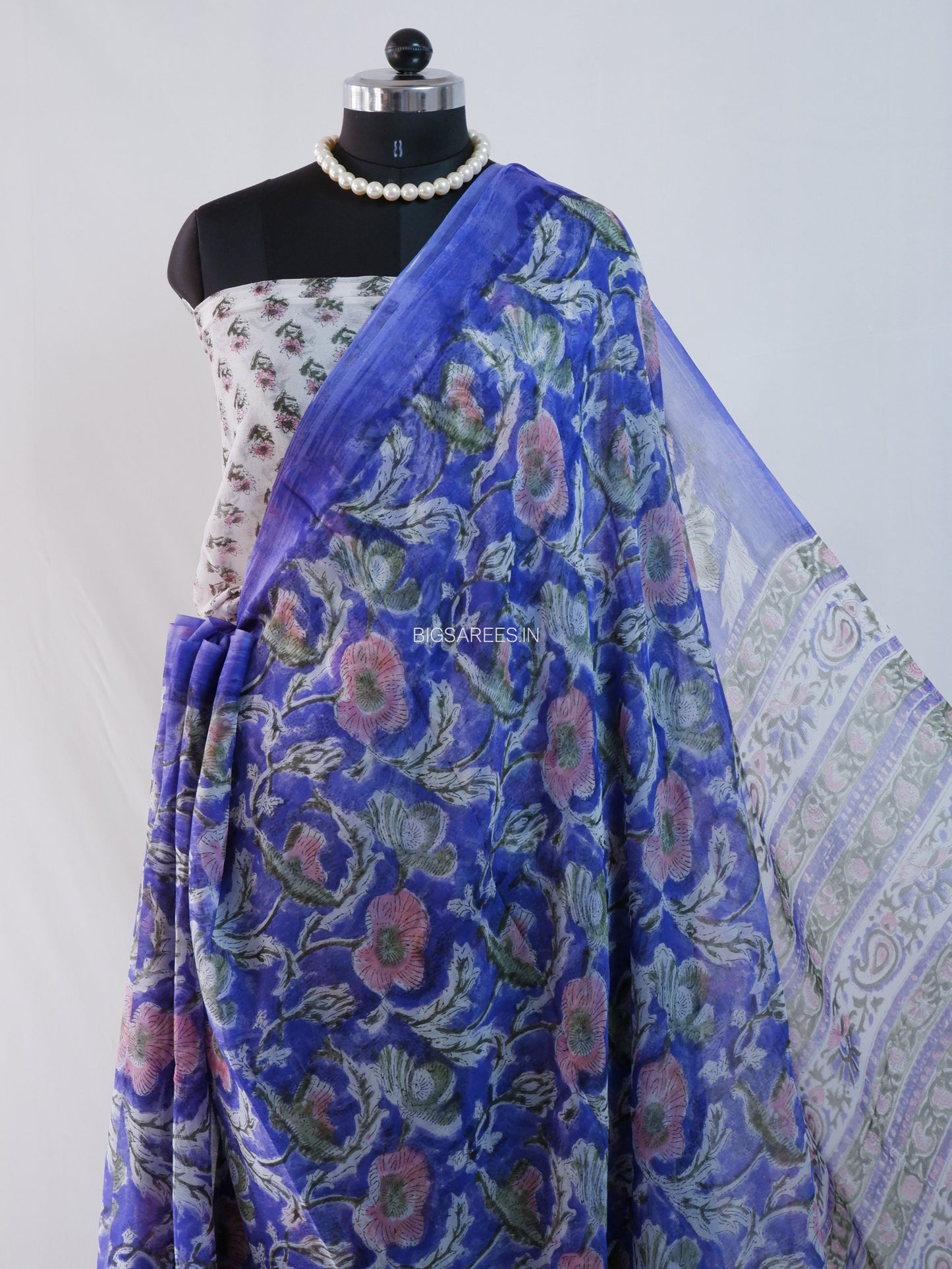 Hand Block Print Saree | Pure Chiffon