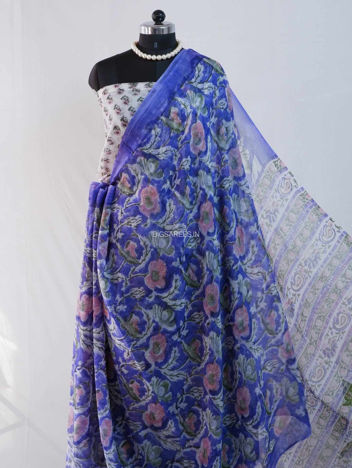 Hand Block Print Saree | Pure Chiffon