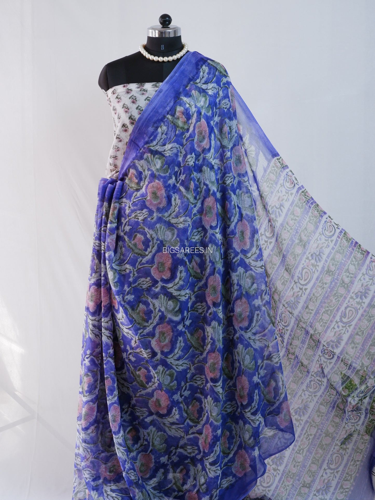 Hand Block Print Saree | Pure Chiffon
