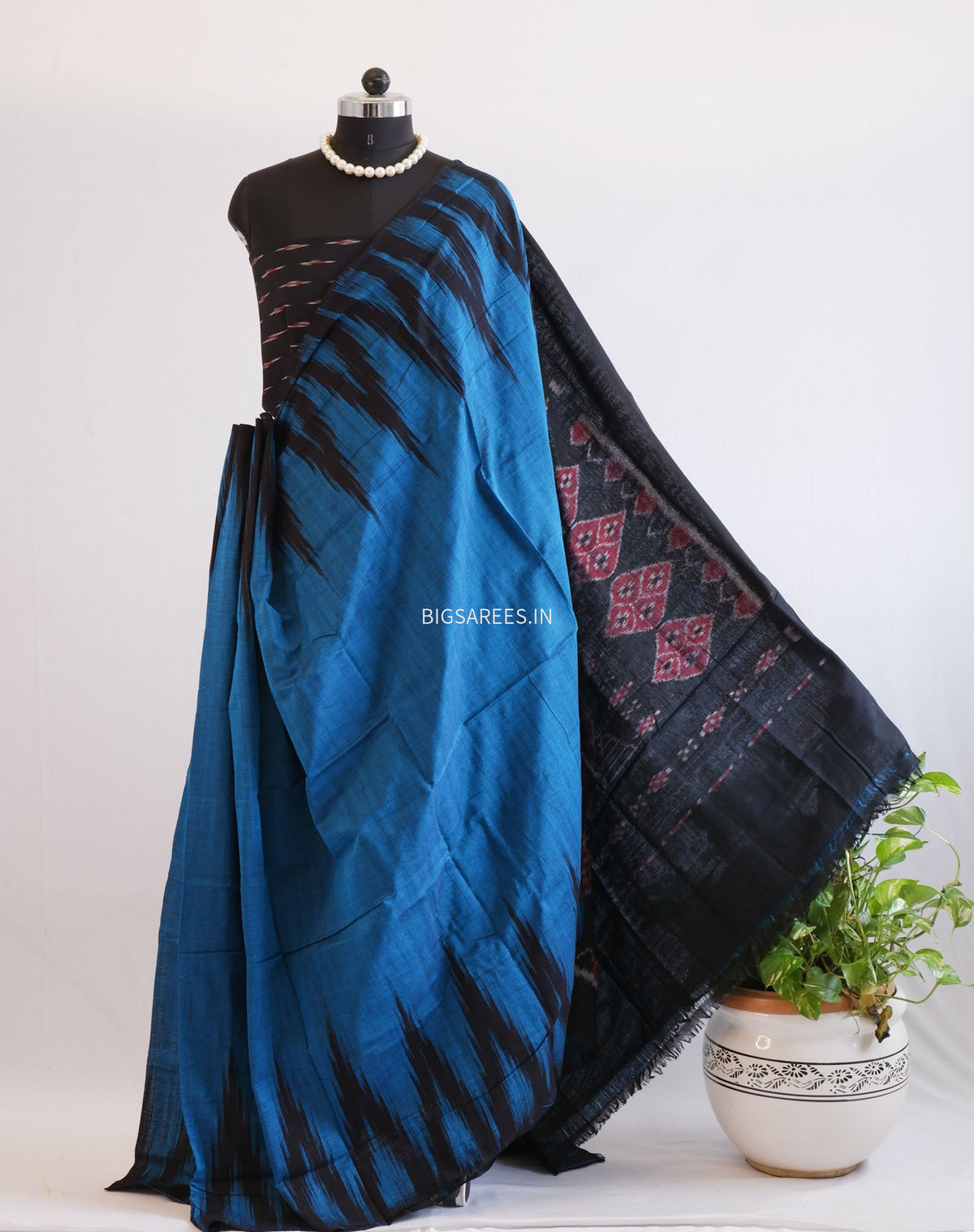 Sambalpuri Ikat Handwoven Saree | Cotton | Blue