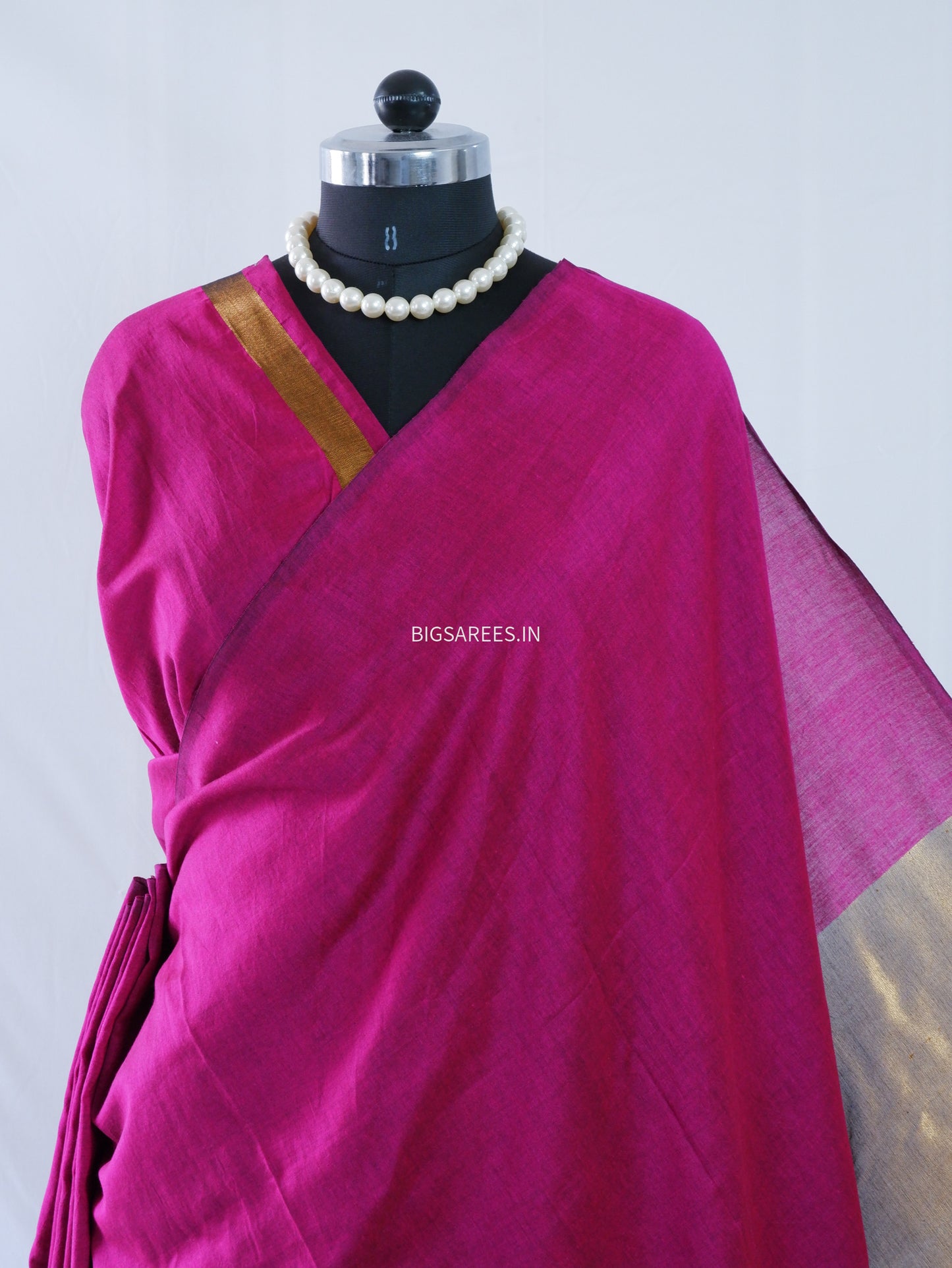 Handwoven Saree | Acrylic Cotton | Magenta