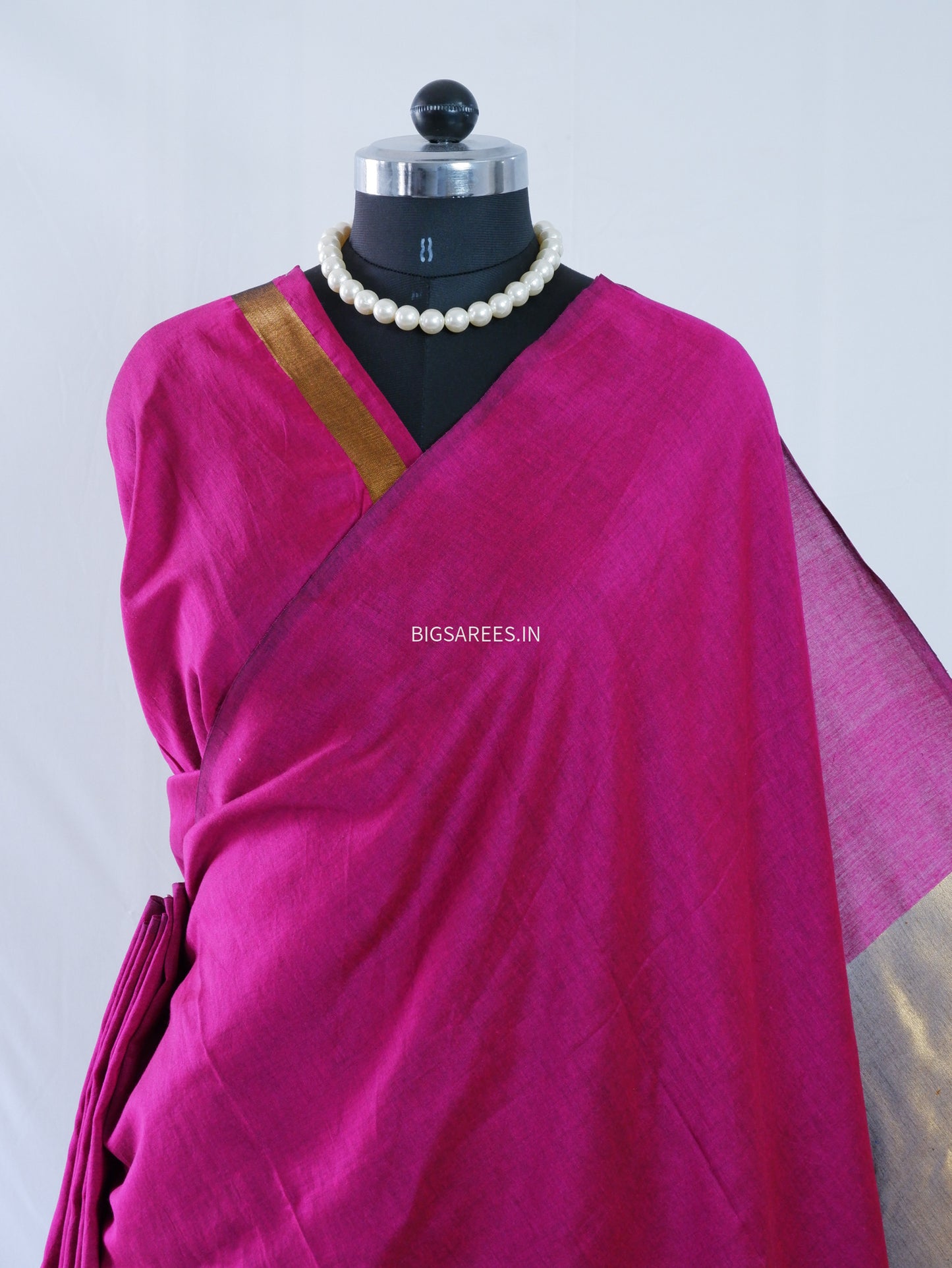 Handwoven Saree | Acrylic Cotton | Magenta