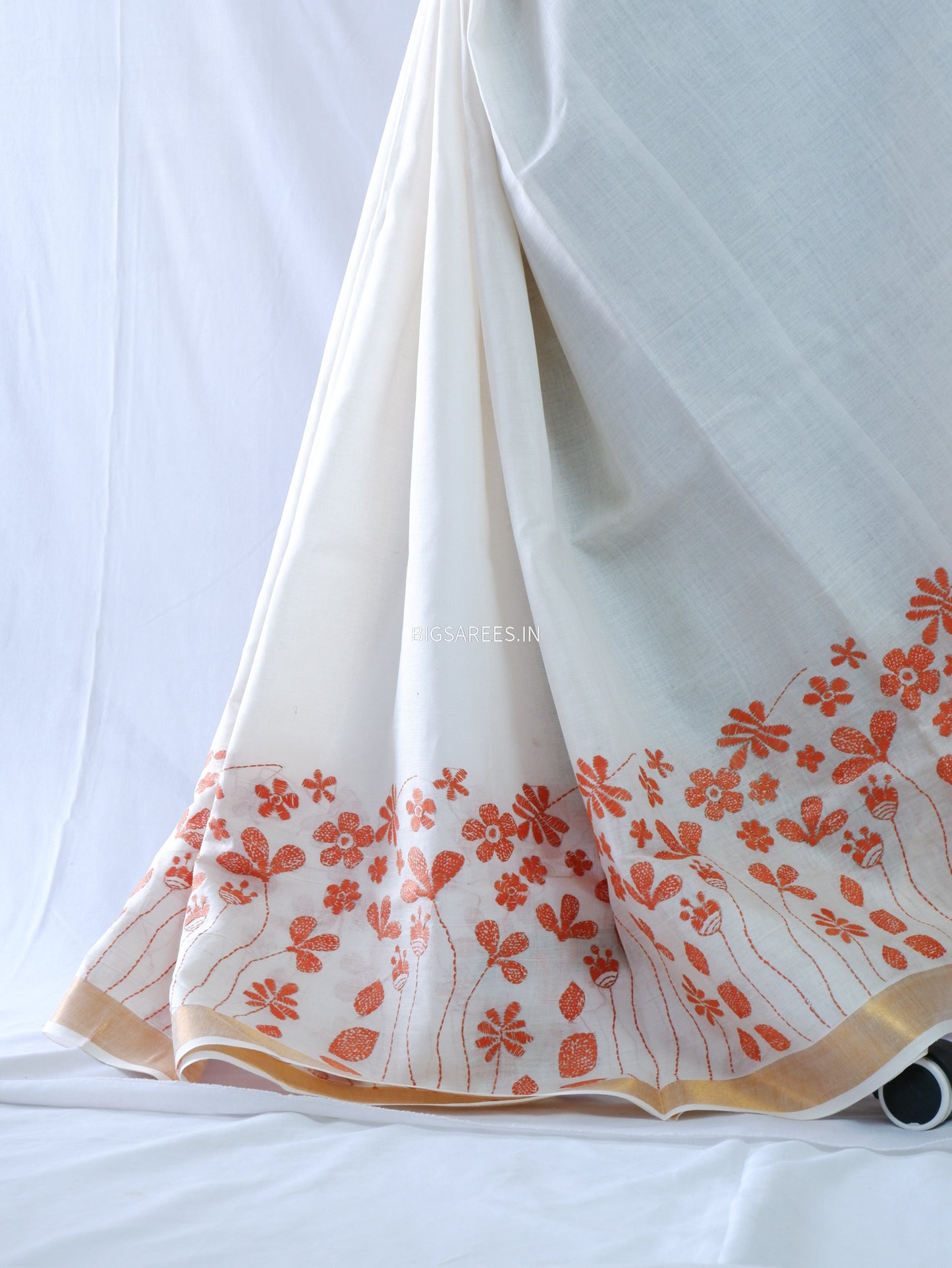 Kantha Stitch Hand Embroidered South Cotton Saree