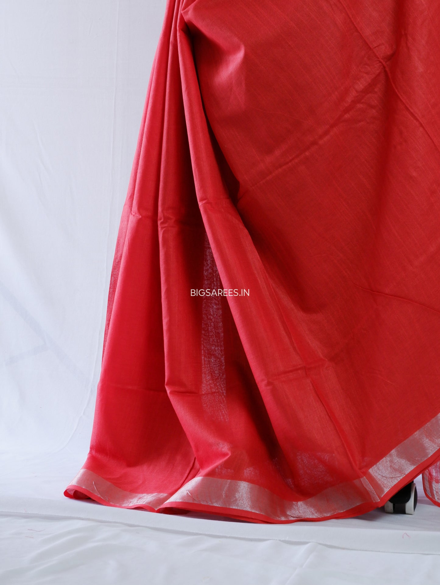 Cotton Linen Saree | Red
