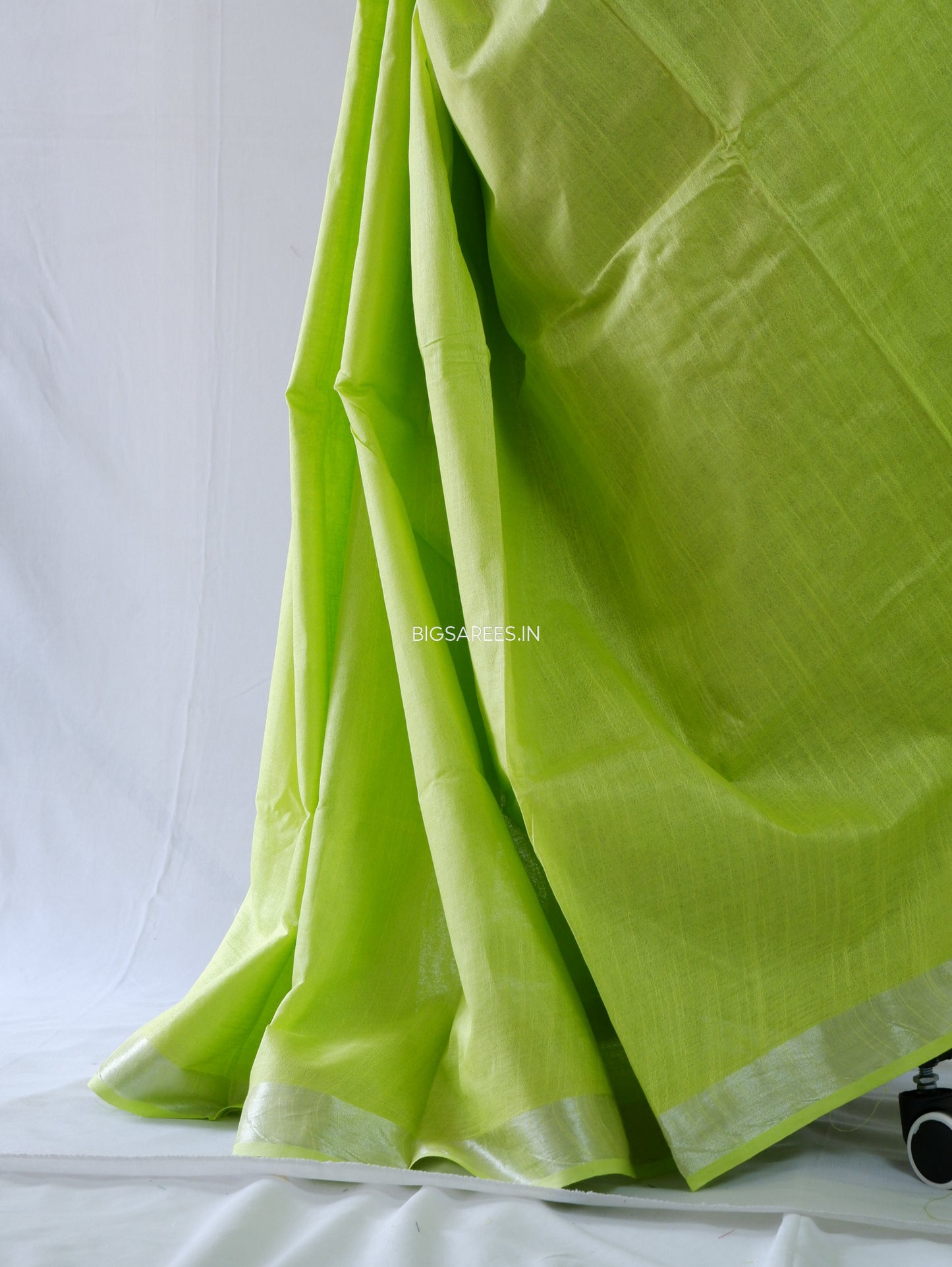 Cotton Linen Saree | Light Green