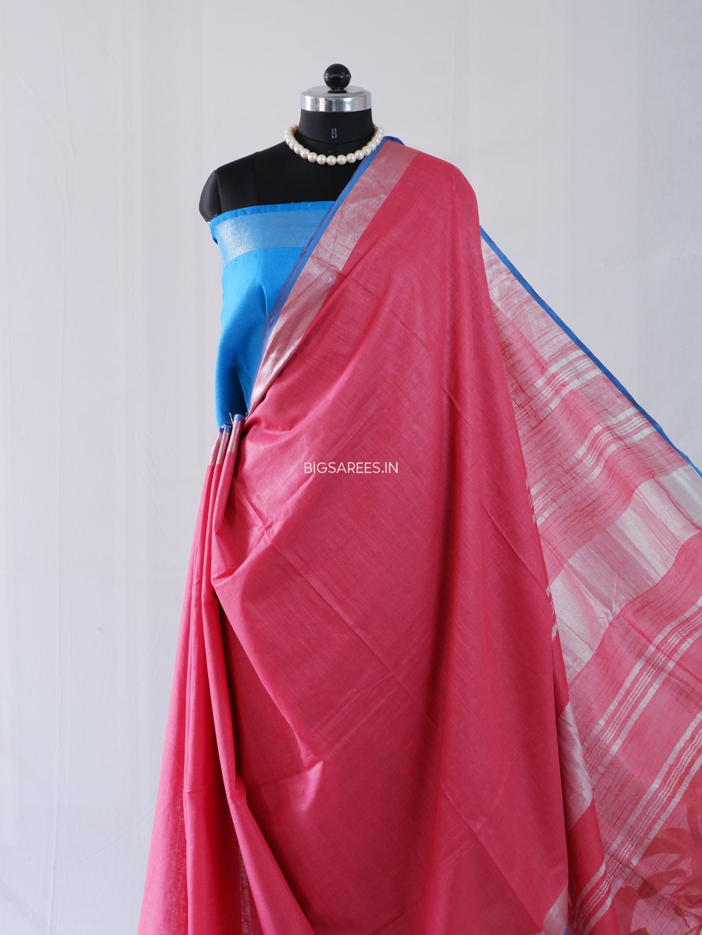 Cotton Linen Saree | Muted Pink