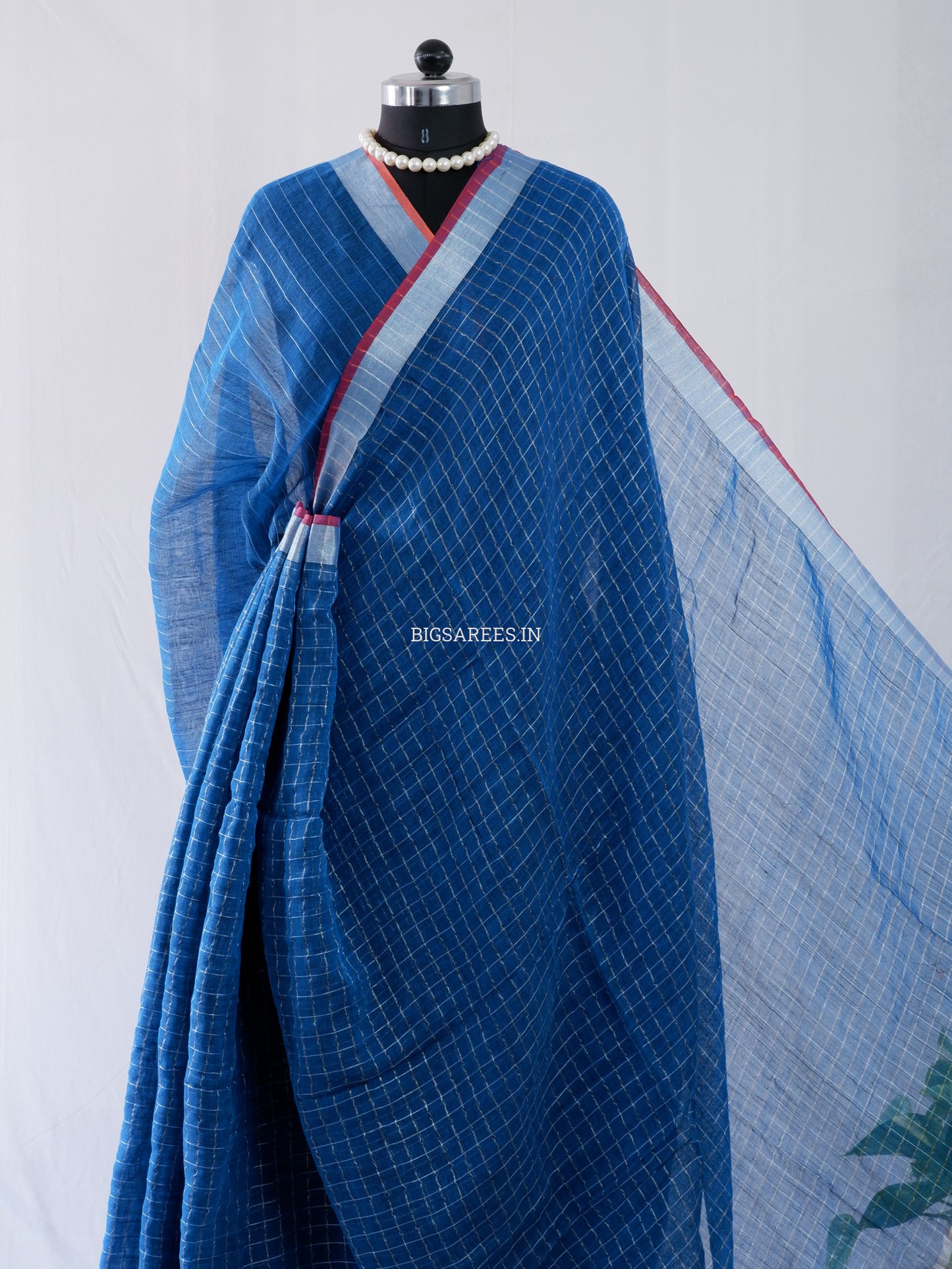 Cotton Linen Handloom Saree | Handloom Marked | Blue