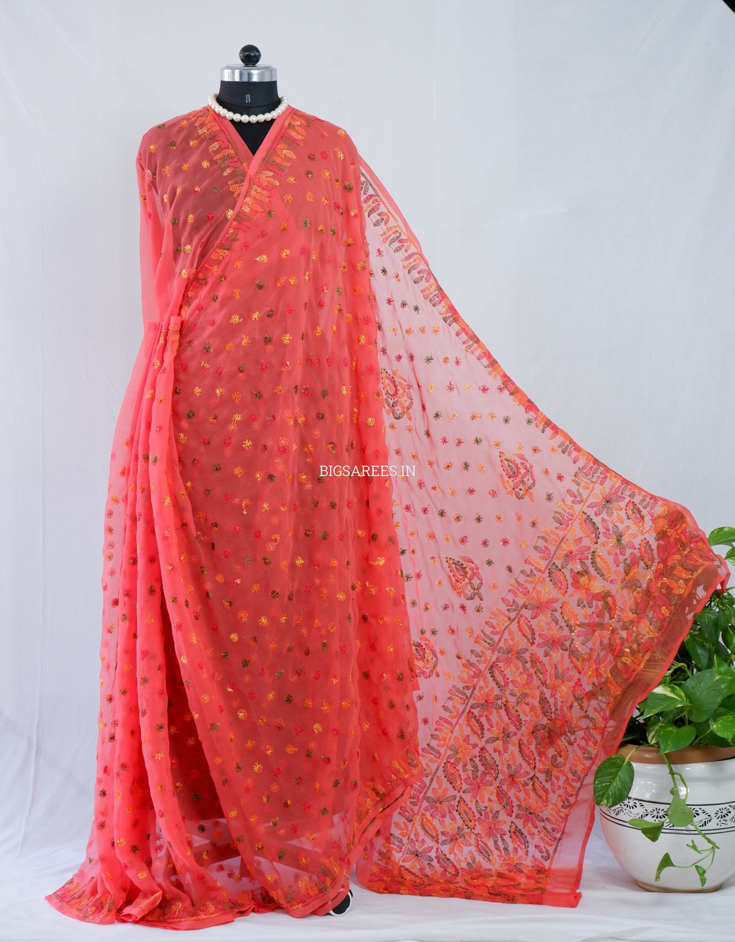 Chikankari Hand Embroidered Saree | Semi Georgette |