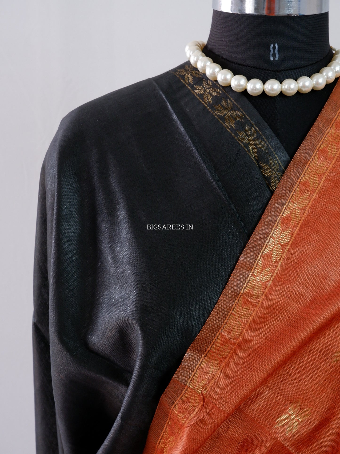 Beautifully Crafted Semi Silk Saree | Orange