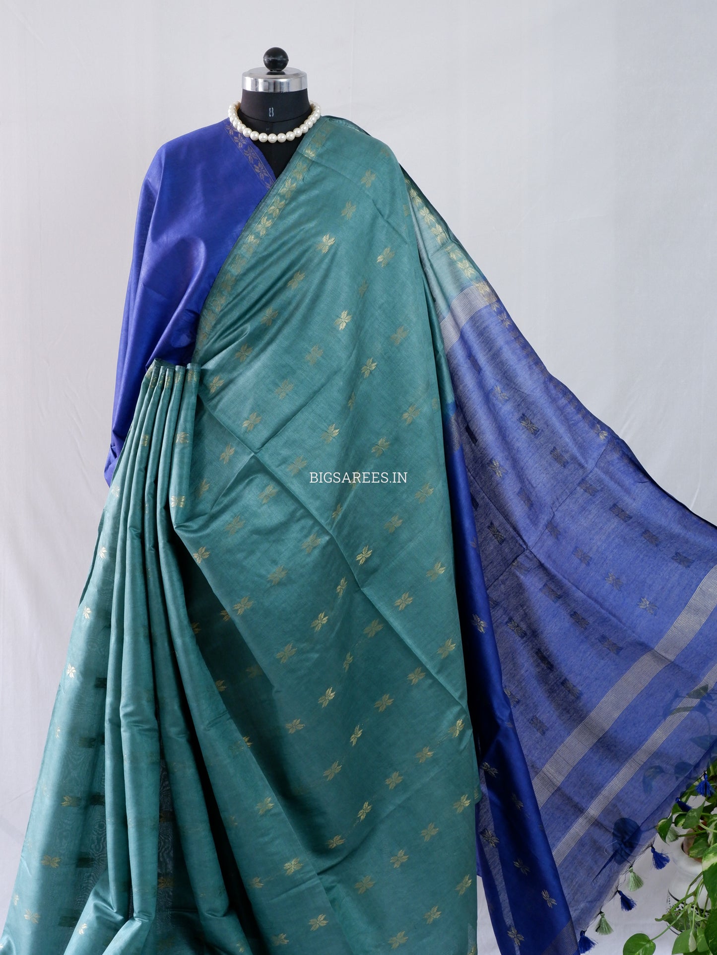 Beautifully Crafted Semi Silk Saree | Blue