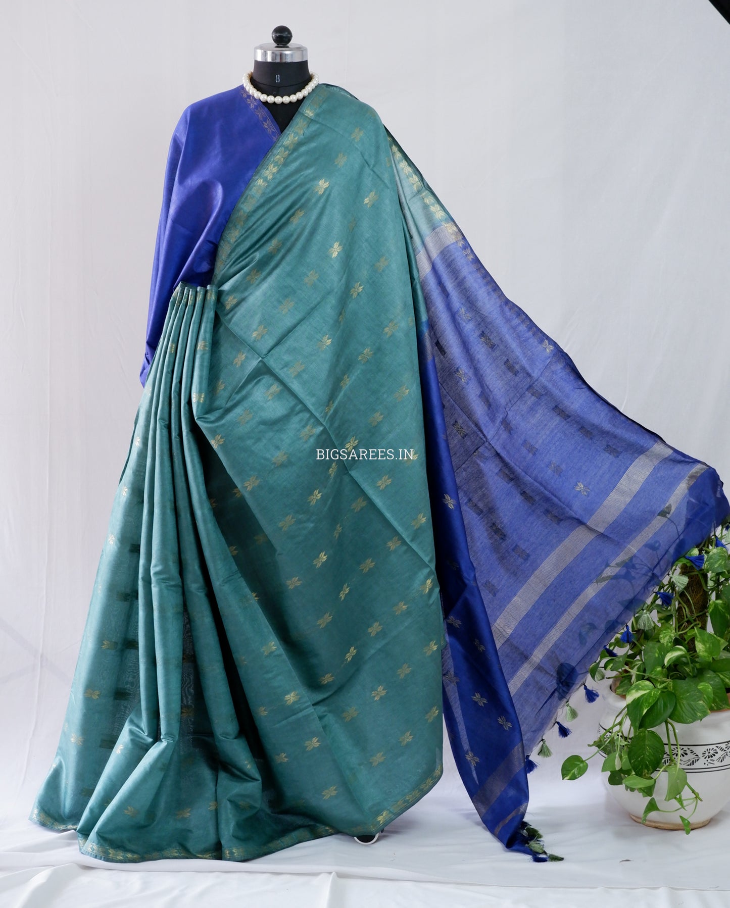 Beautifully Crafted Semi Silk Saree | Blue