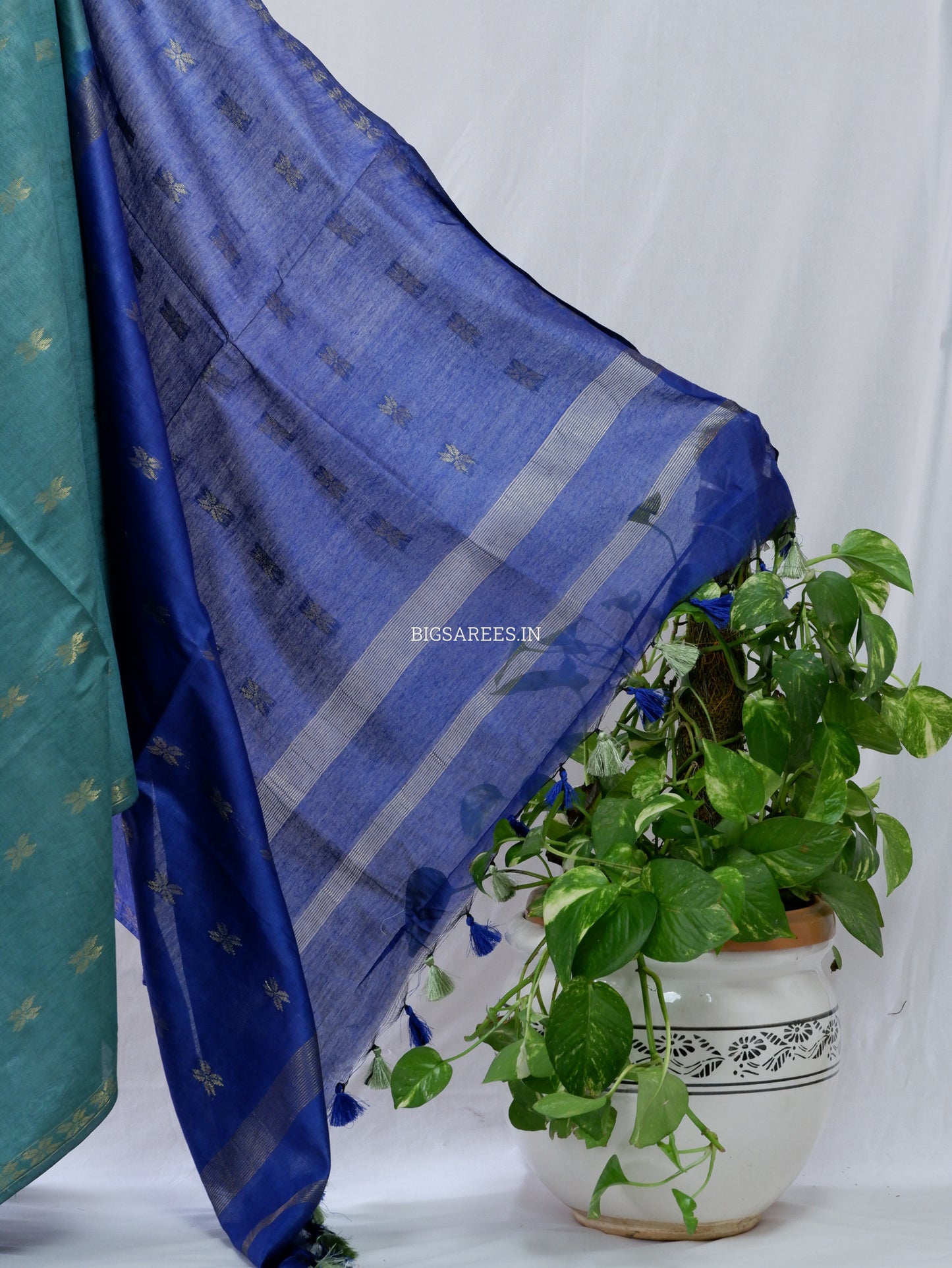 Beautifully Crafted Semi Silk Saree | Blue