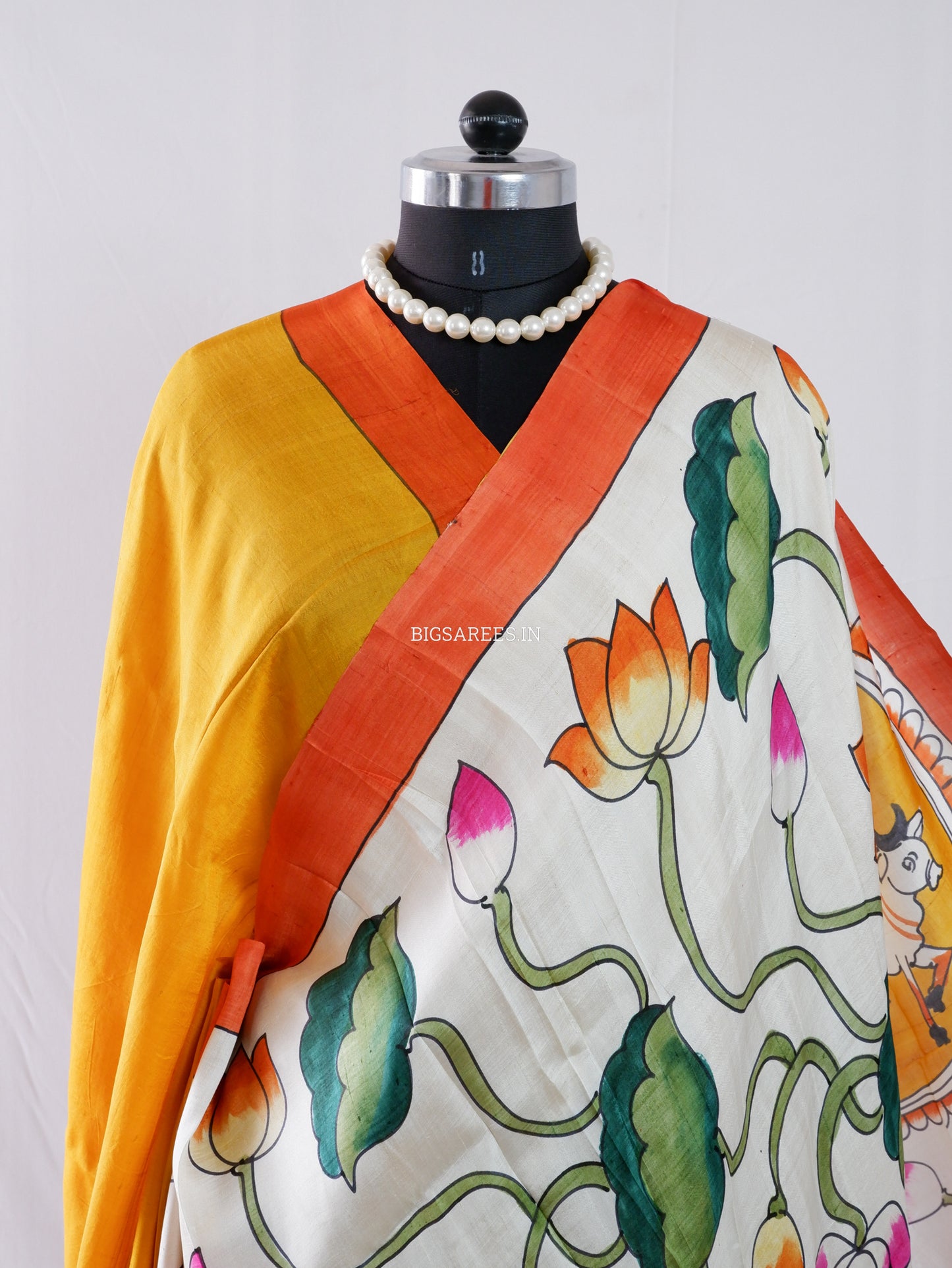 Hand-Painted Bishnupuri Silk Saree | Pure Silk | Silk Mark Certified
