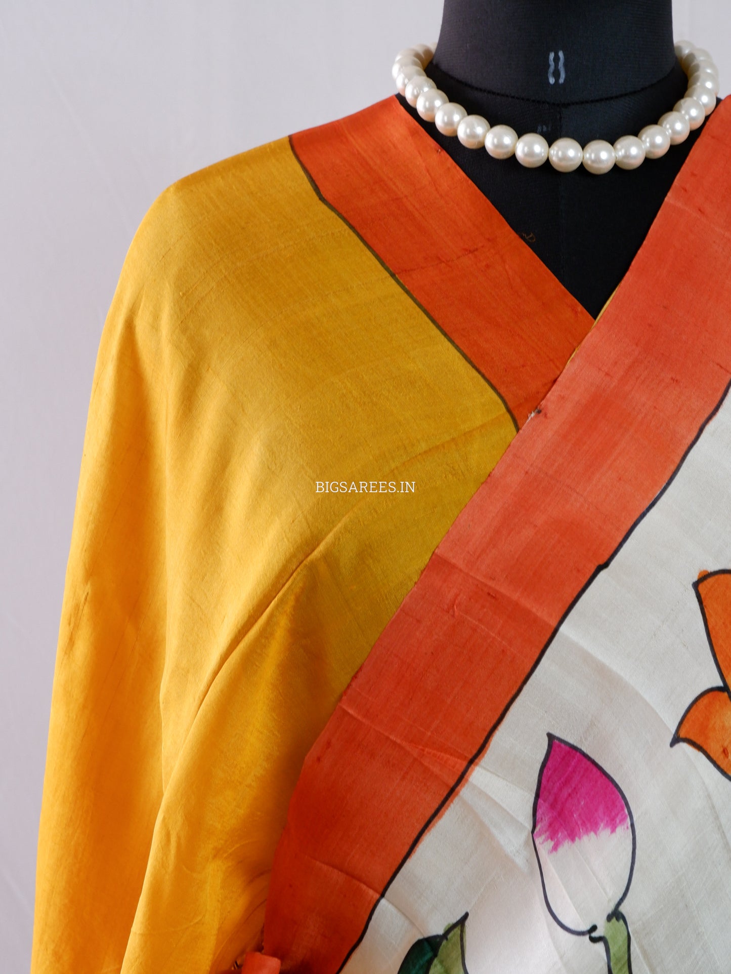 Hand-Painted Bishnupuri Silk Saree | Pure Silk | Silk Mark Certified