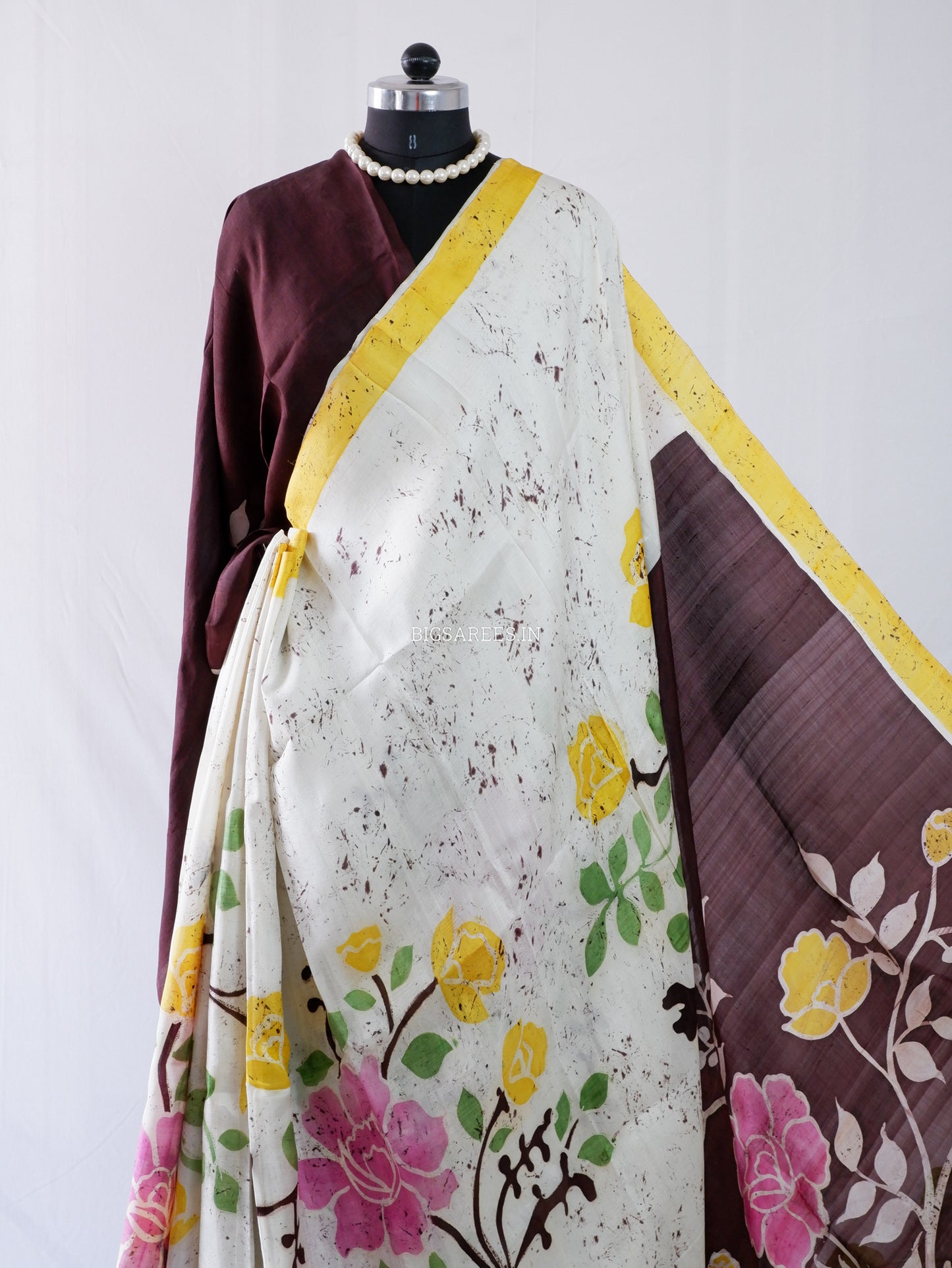 Hand-Painted Bishnupuri Silk Saree | Pure Silk | Silk Mark Certified