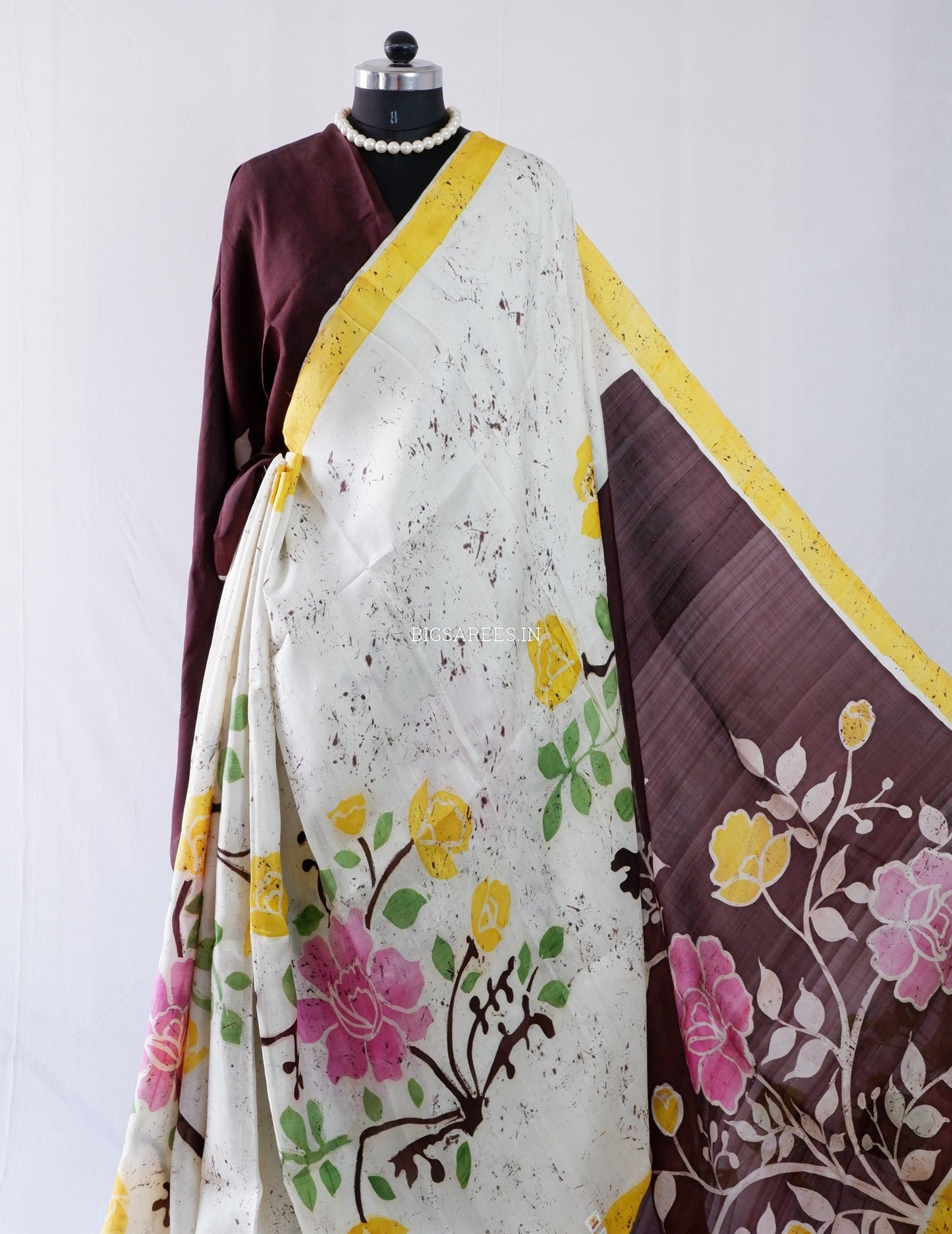 Hand-Painted Bishnupuri Silk Saree | Pure Silk | Silk Mark Certified