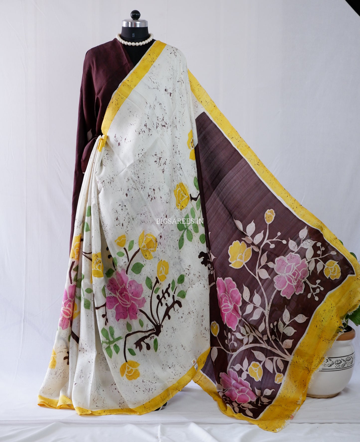 Hand-Painted Bishnupuri Silk Saree | Pure Silk | Silk Mark Certified