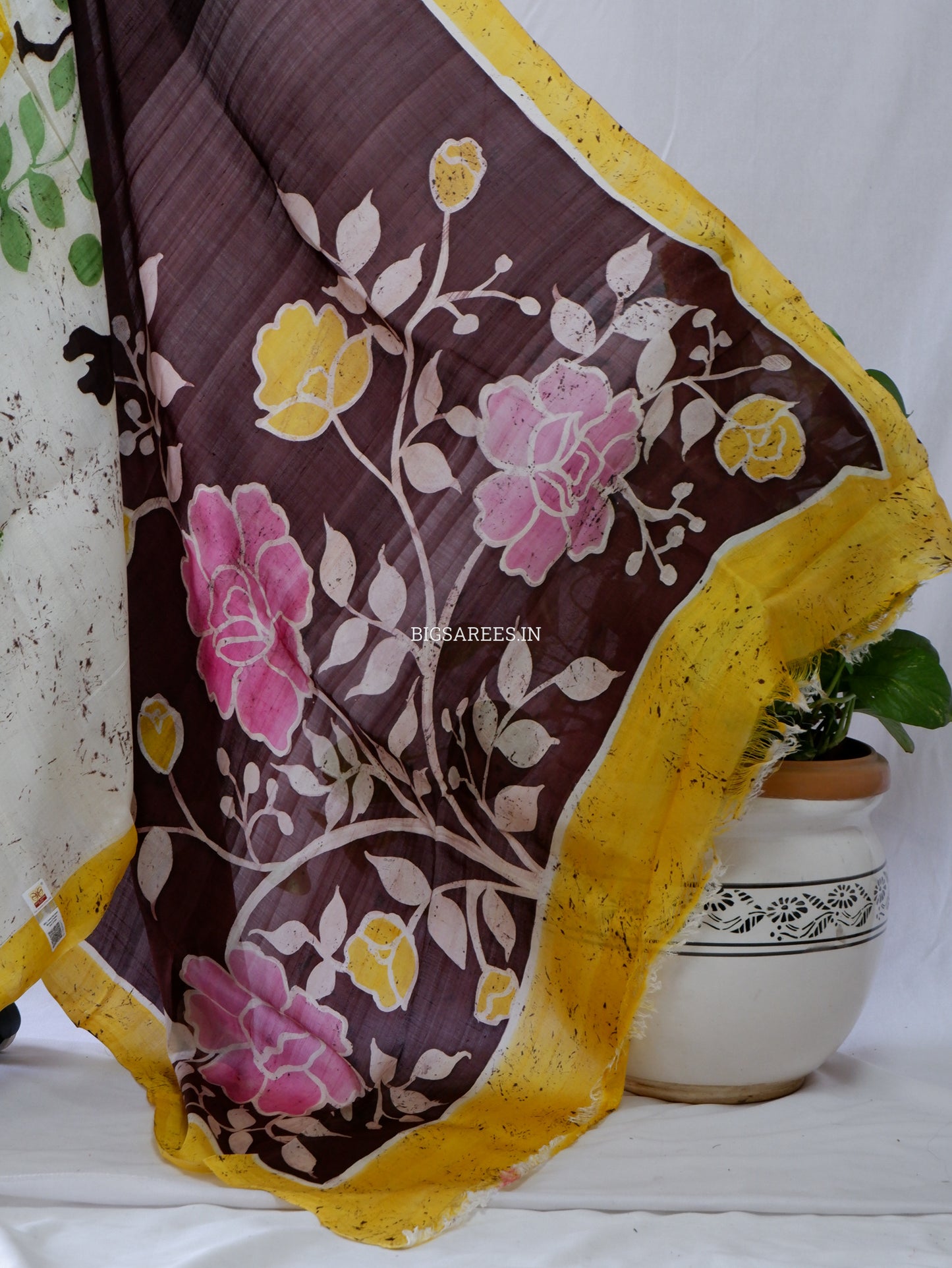 Hand-Painted Bishnupuri Silk Saree | Pure Silk | Silk Mark Certified