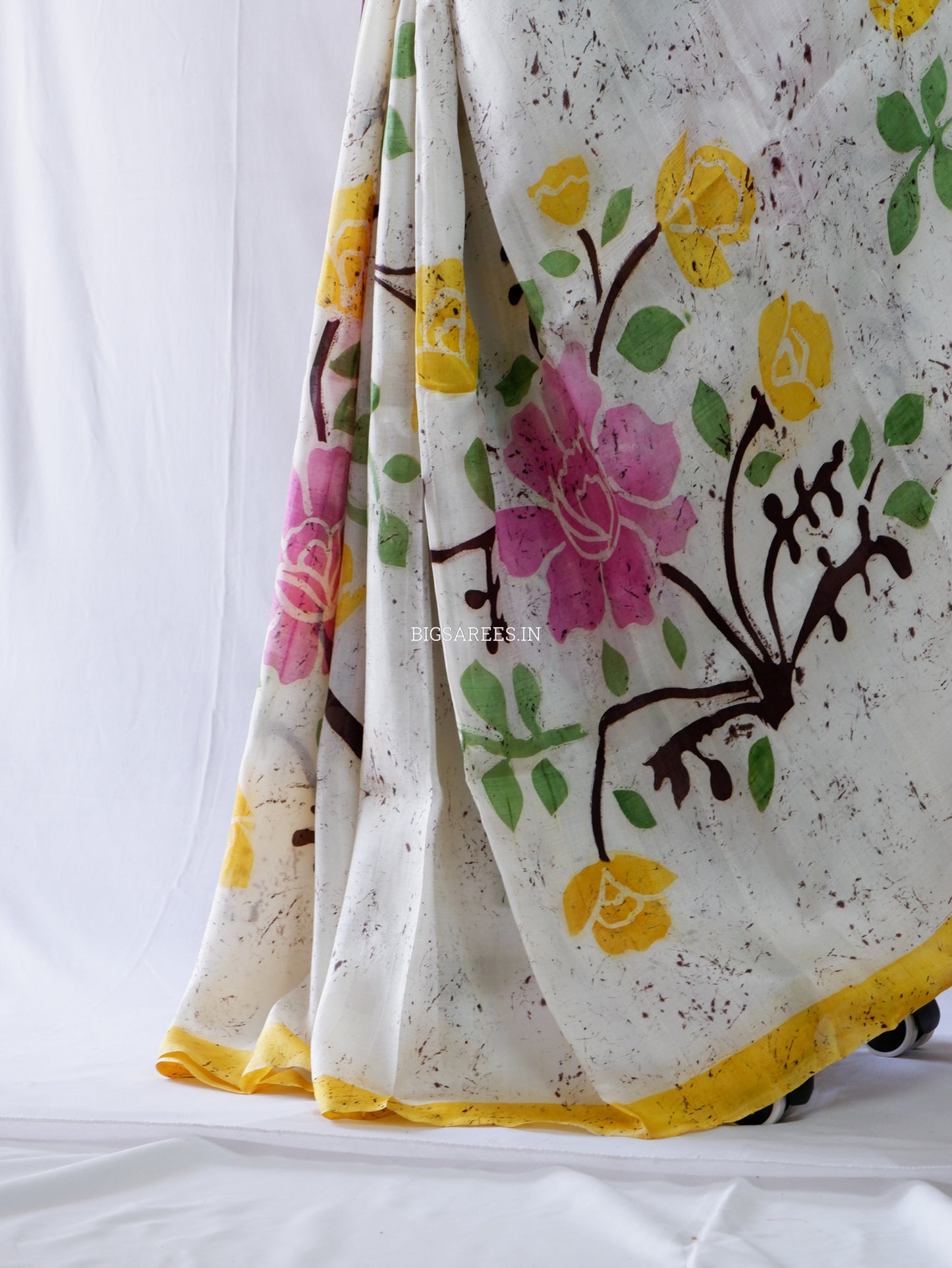 Hand-Painted Bishnupuri Silk Saree | Pure Silk | Silk Mark Certified