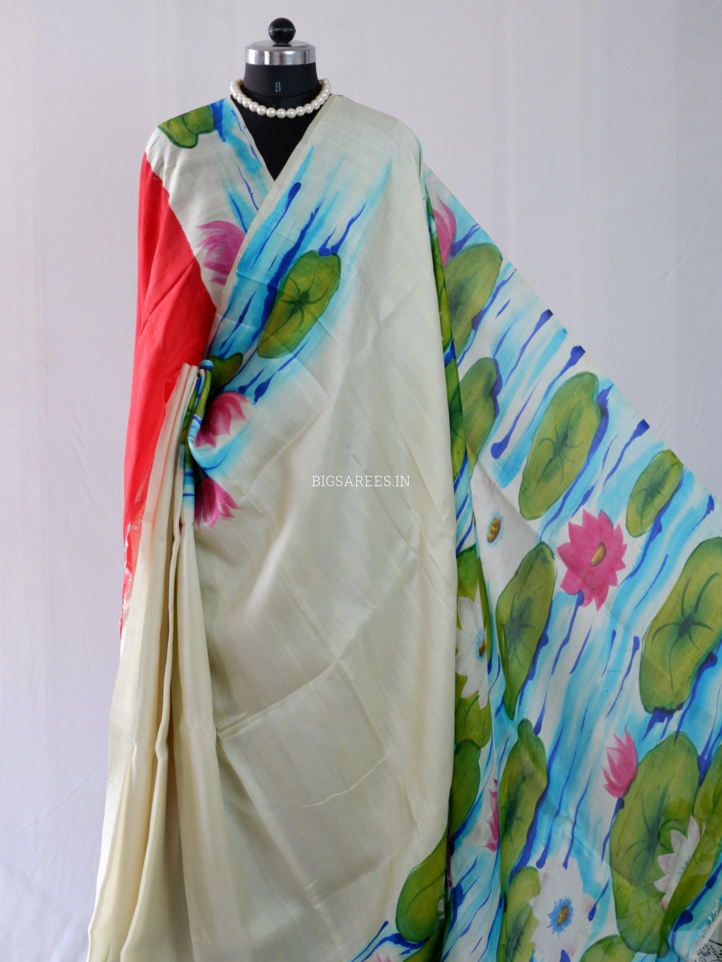 Hand-Painted Bishnupuri Silk Saree | Pure Silk | Silk Mark Certified