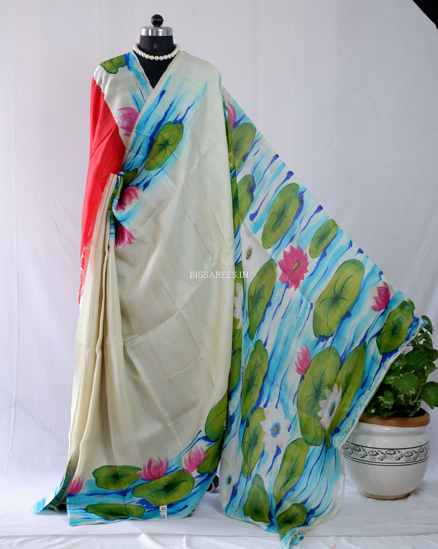 Hand-Painted Bishnupuri Silk Saree | Pure Silk | Silk Mark Certified