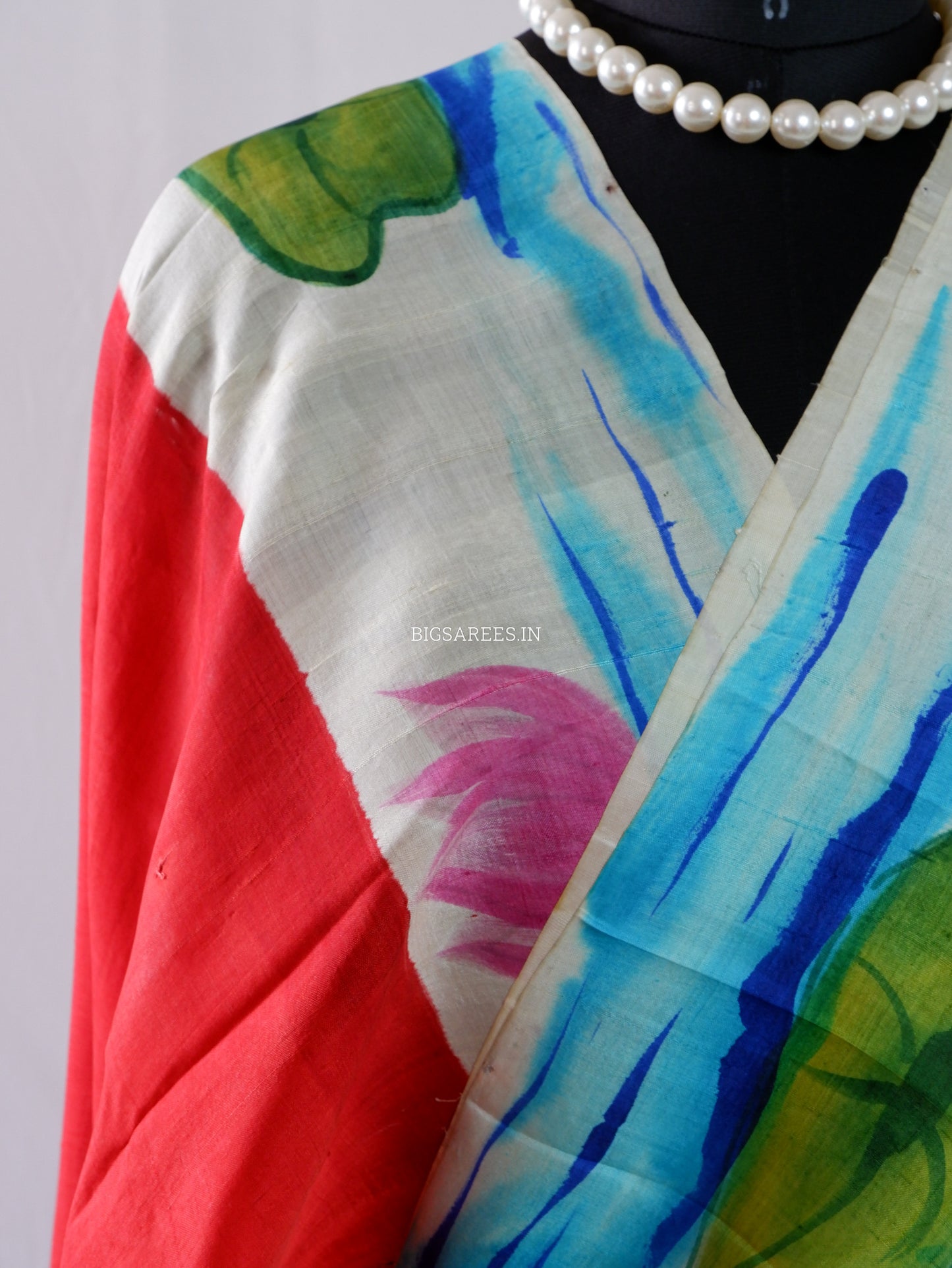 Hand-Painted Bishnupuri Silk Saree | Pure Silk | Silk Mark Certified