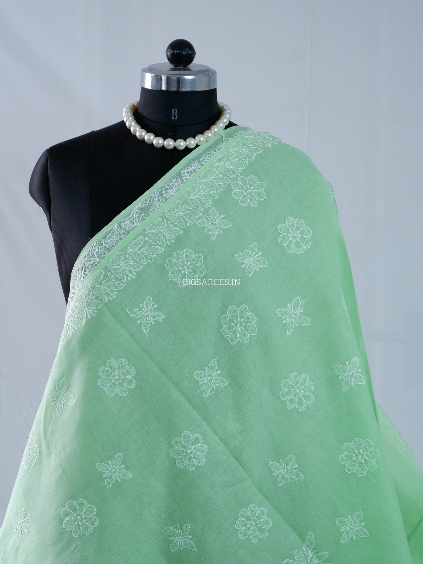 Chikankari Hand-Embroidered Saree | Heavy Work | Cotton