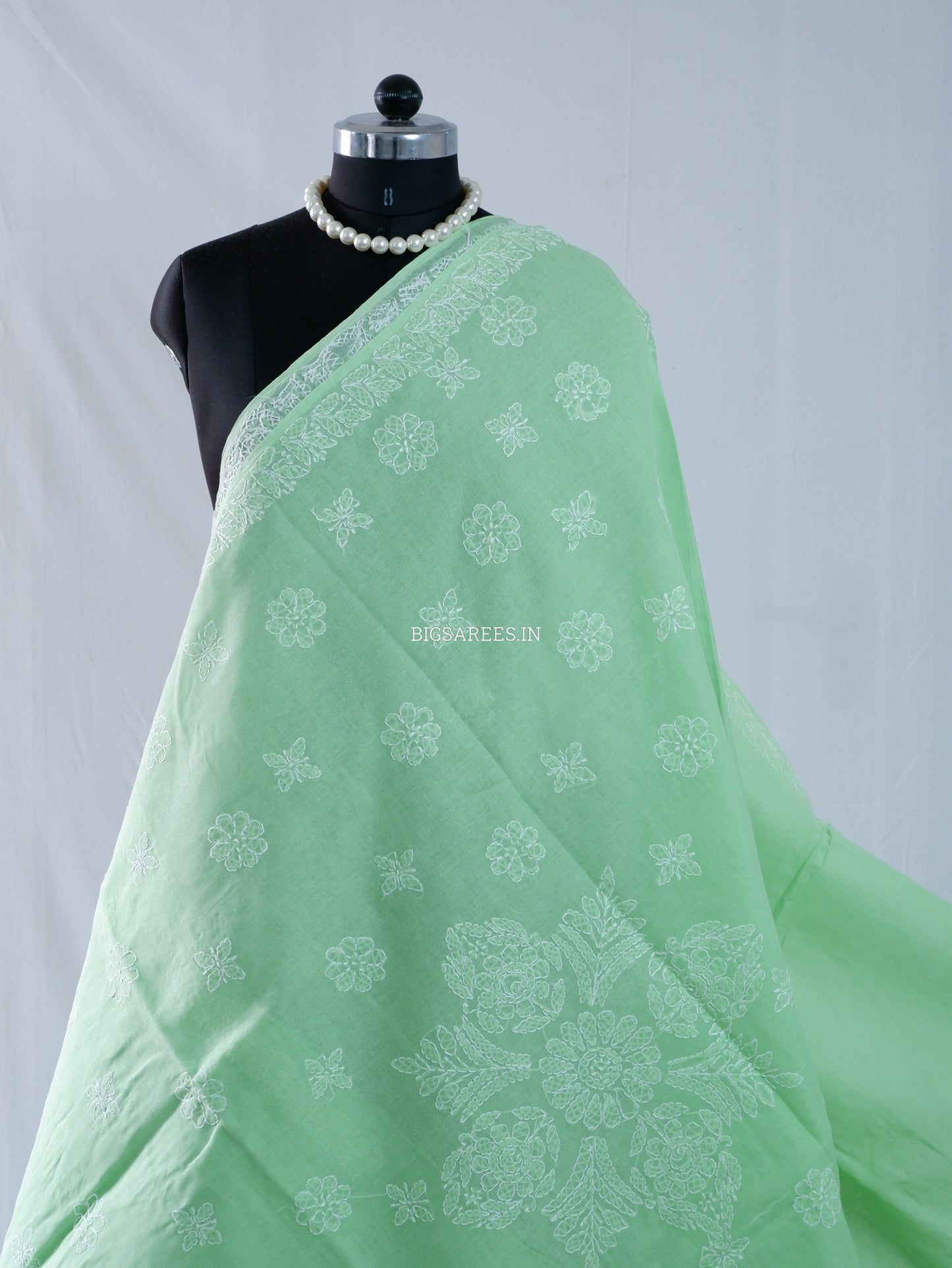 Chikankari Hand-Embroidered Saree | Heavy Work | Cotton