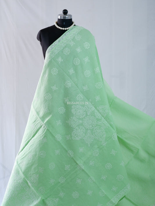 Chikankari Hand-Embroidered Saree | Heavy Work | Cotton