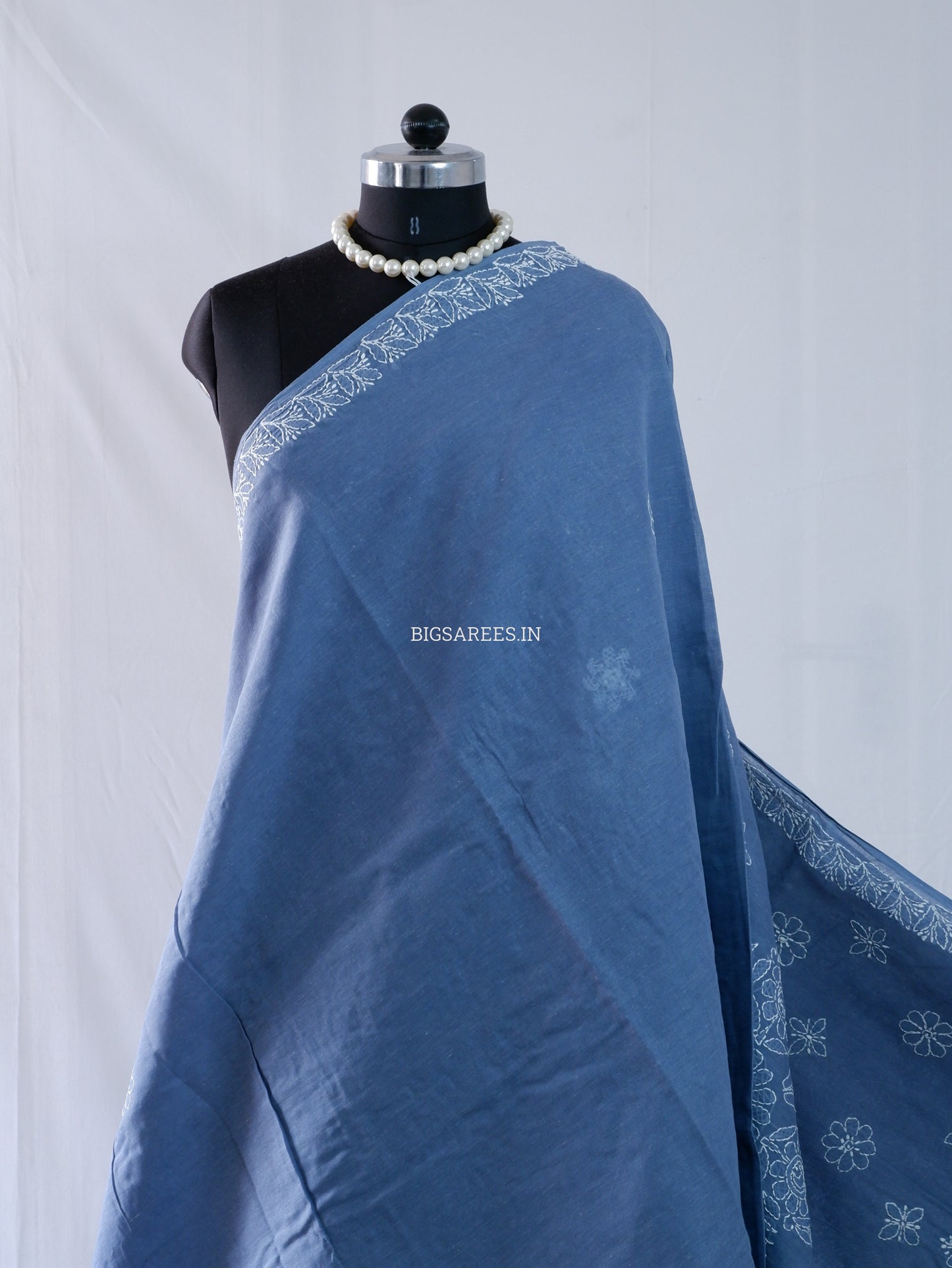 Chikankari Hand-Embroidered Saree | Heavy Work | Cotton