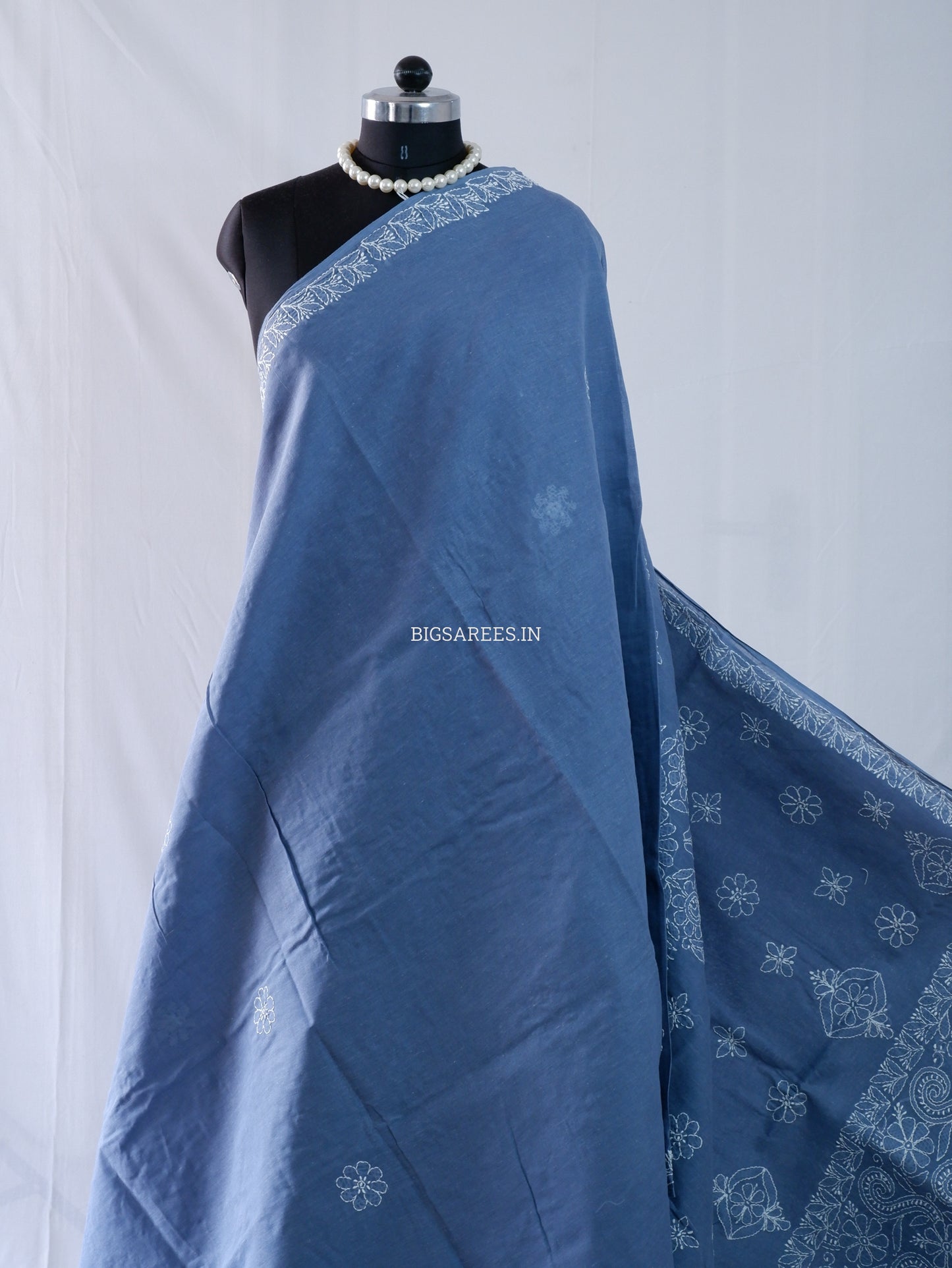 Chikankari Hand-Embroidered Saree | Heavy Work | Cotton