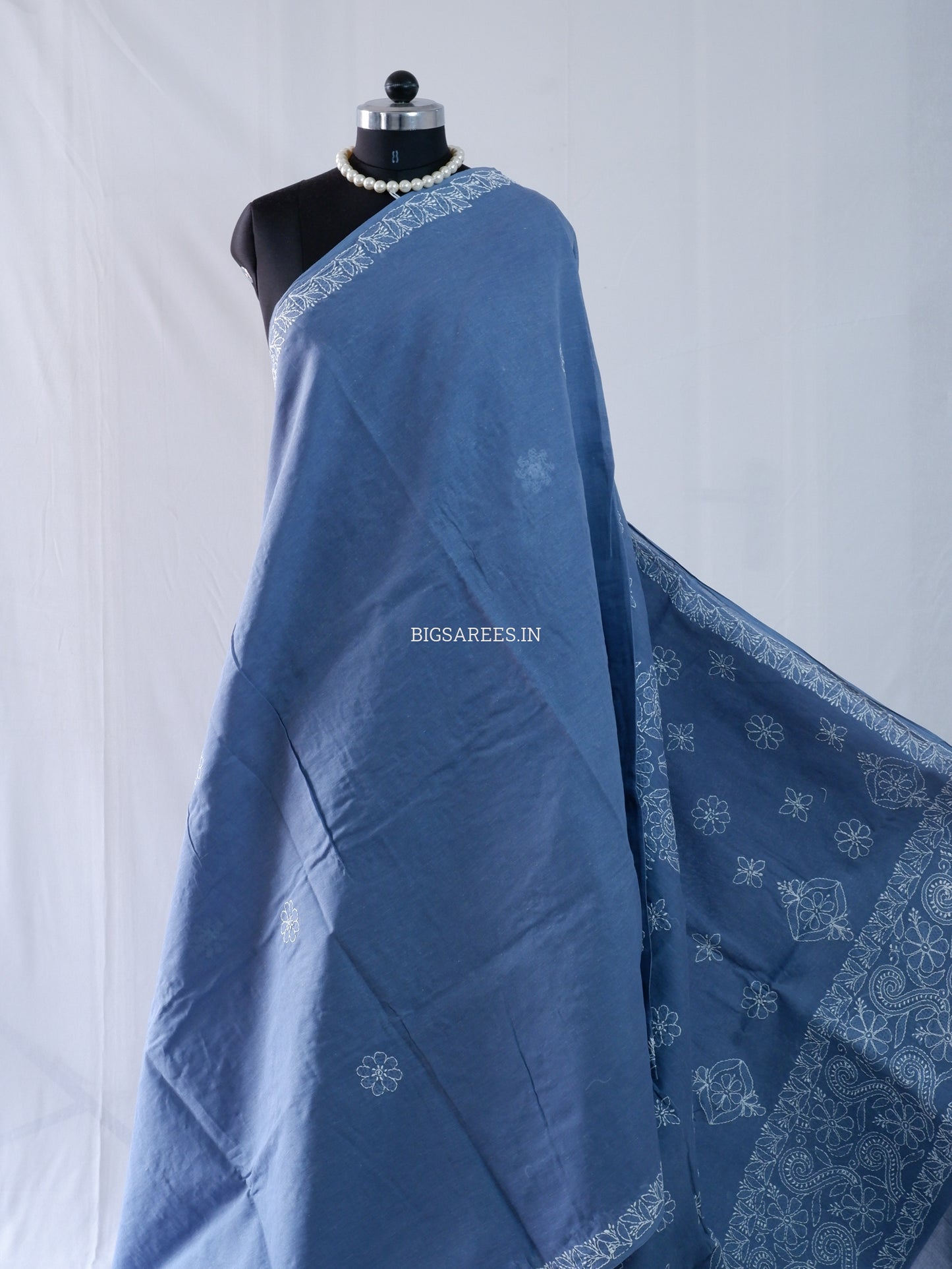 Chikankari Hand-Embroidered Saree | Heavy Work | Cotton