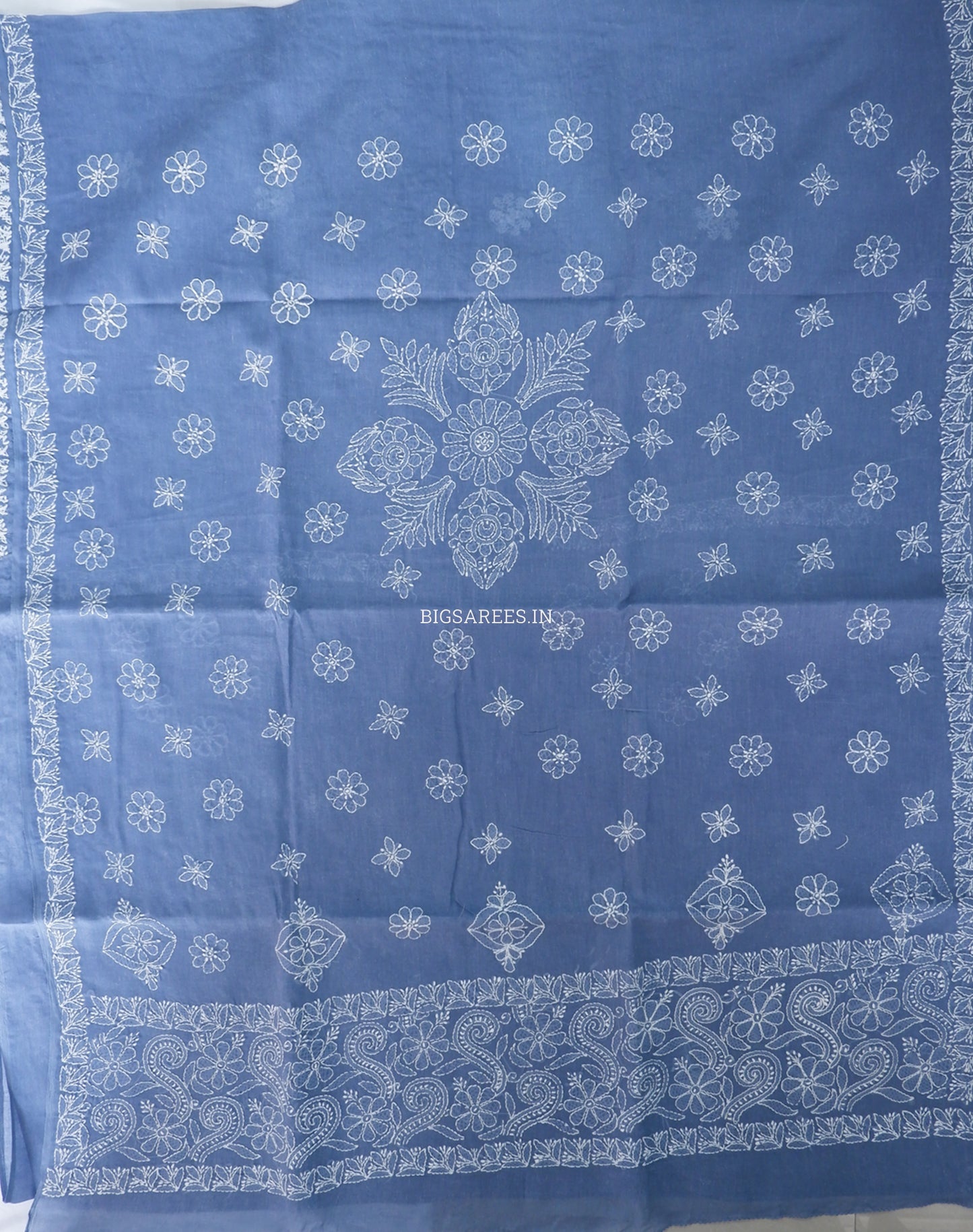 Chikankari Hand-Embroidered Saree | Heavy Work | Cotton